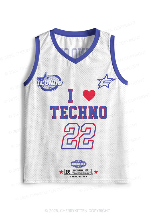Custom I Love Techno Club Y2K Sport Jersey Tank Cherrykitten