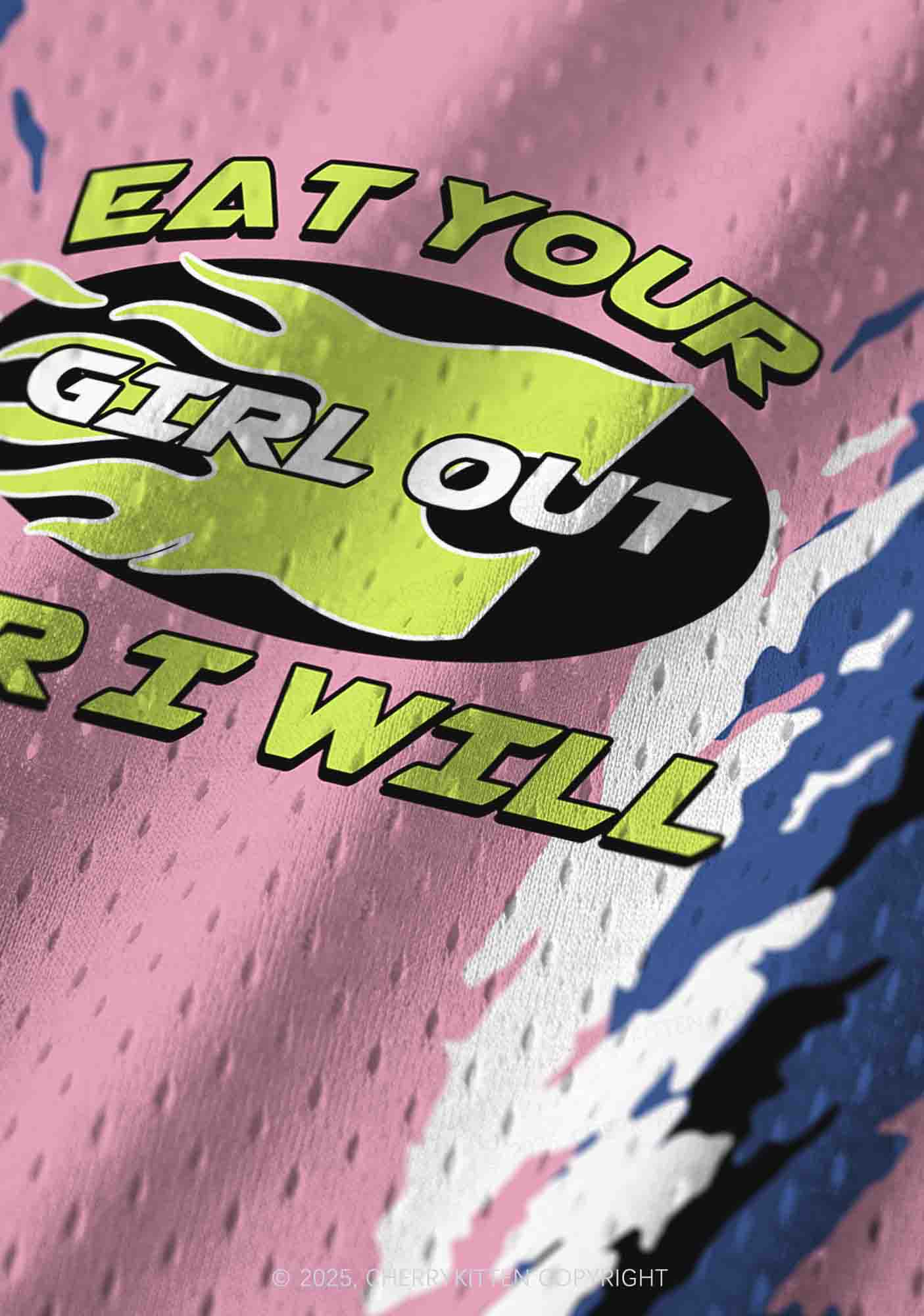 Custom Pink Eat Your Girl Out Pride Y2K Sport Jersey Tank Cherrykitten