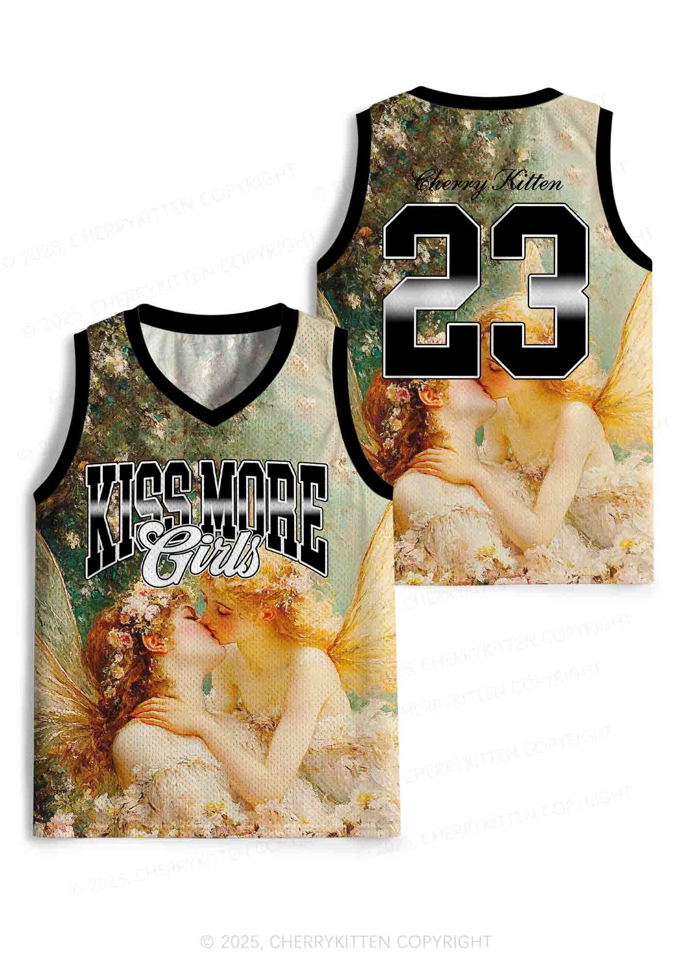 Custom Kiss More Girls Lesbian Pride Y2K Sport Jersey Tank Cherrykitten