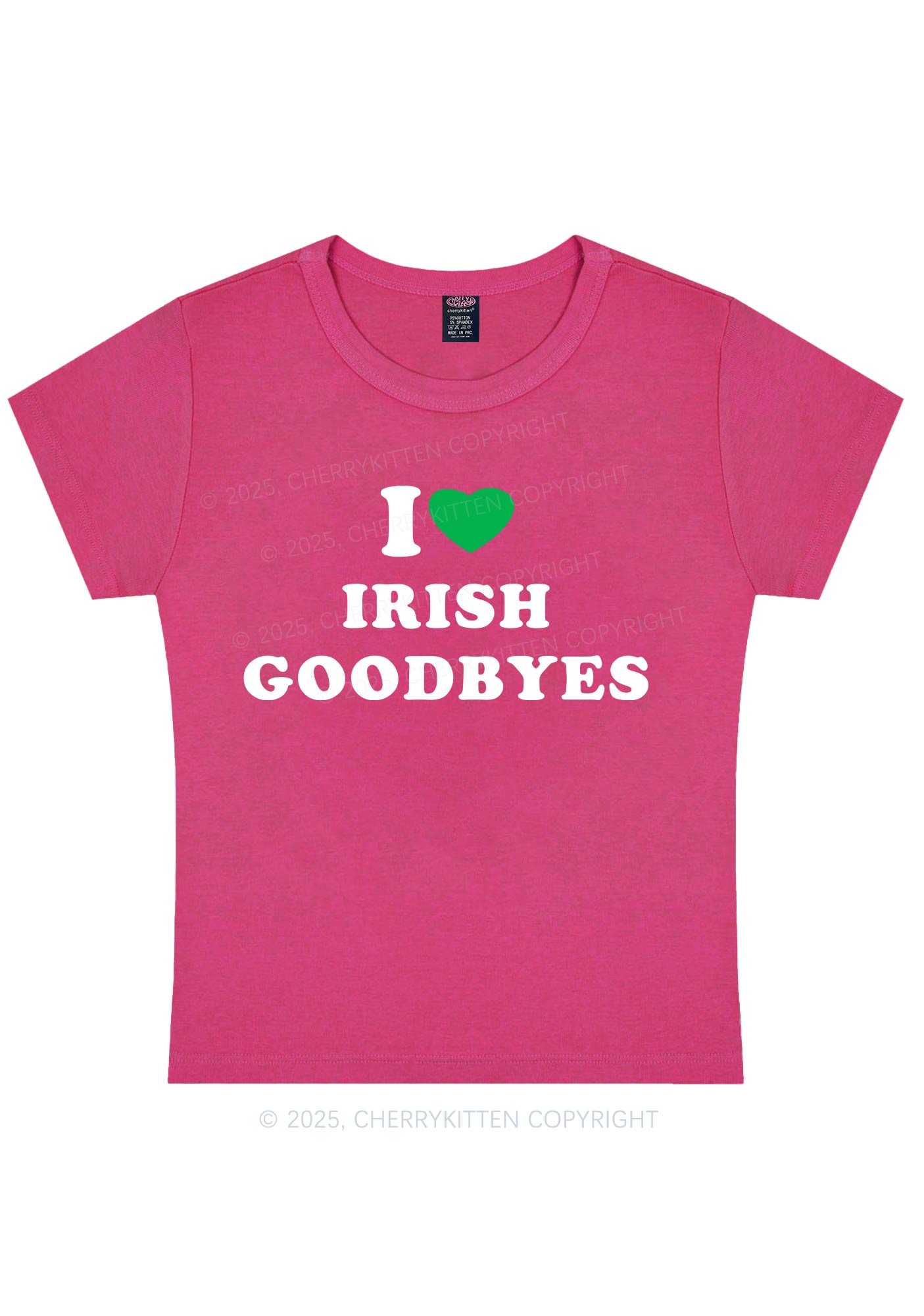 I Love Irish Goodbyes St Patricks Y2K Baby Tee Cherrykitten
