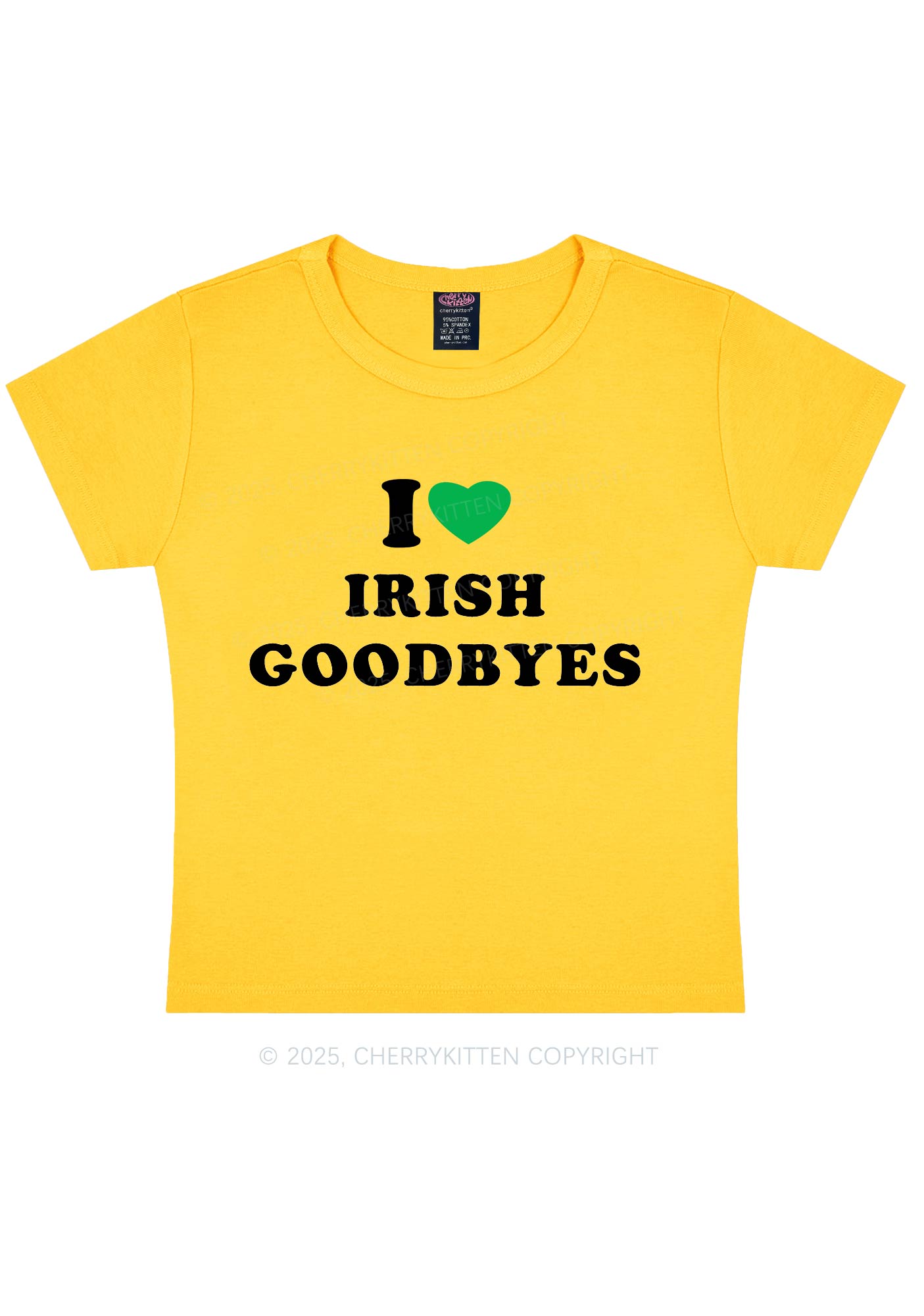 I Love Irish Goodbyes St Patricks Y2K Baby Tee Cherrykitten