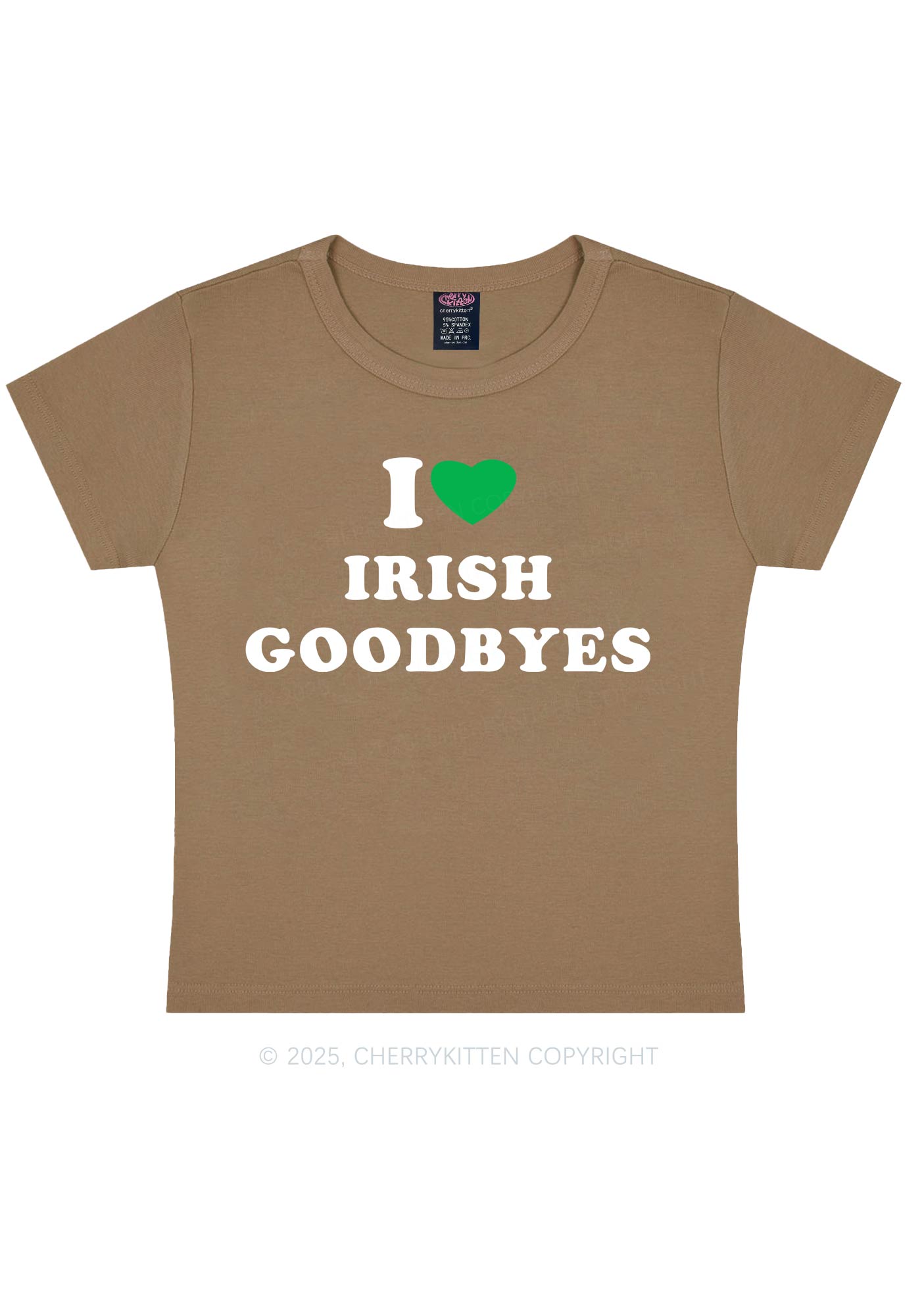 I Love Irish Goodbyes St Patricks Y2K Baby Tee Cherrykitten