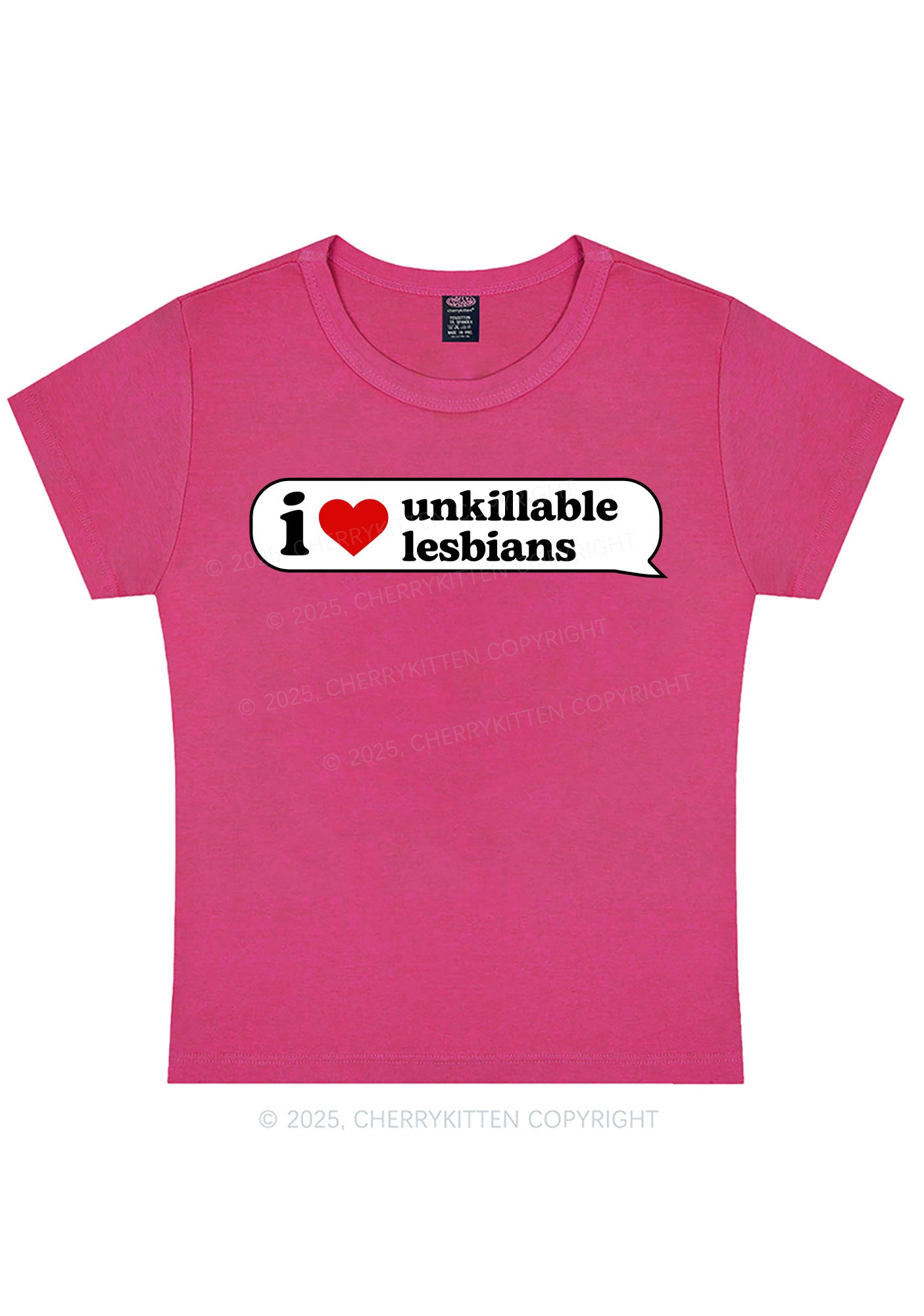 I Love Unkillable Lesbians Pride Y2K Baby Tee Cherrykitten