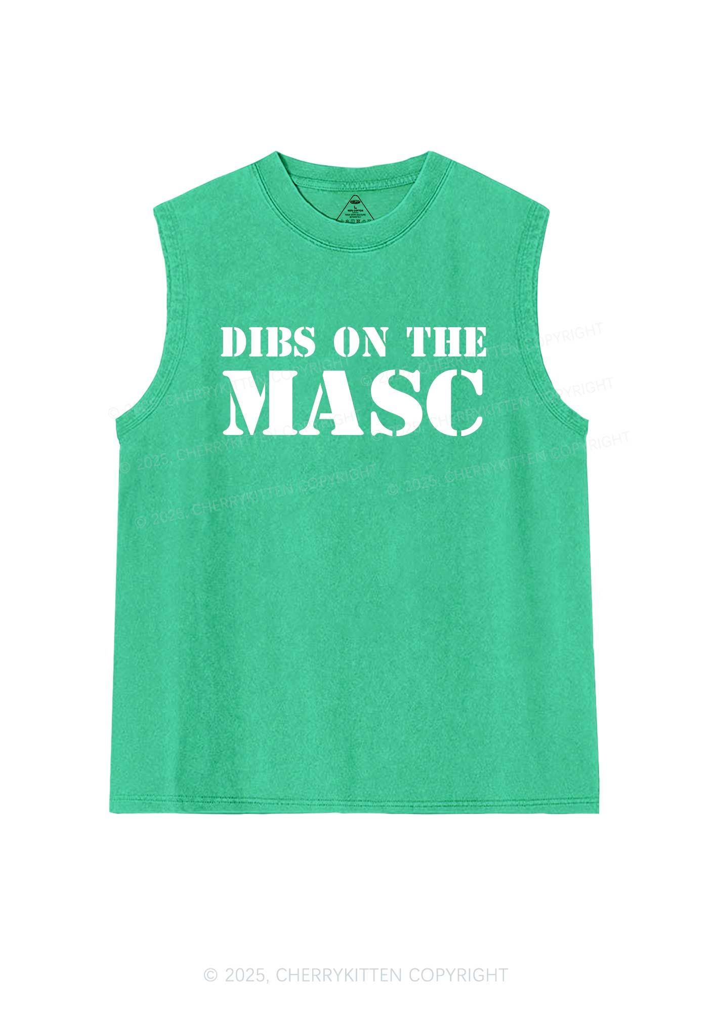 Dibs On The Masc Pride Y2K Washed Muscle Tank Cherrykitten