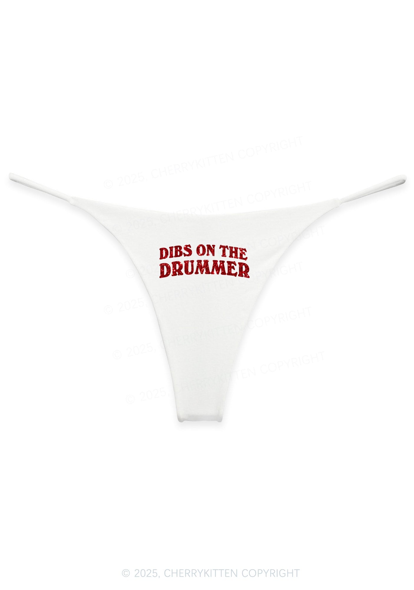 Glitter Dibs On The Drummer Y2K Bikini String Thong Cherrykitten