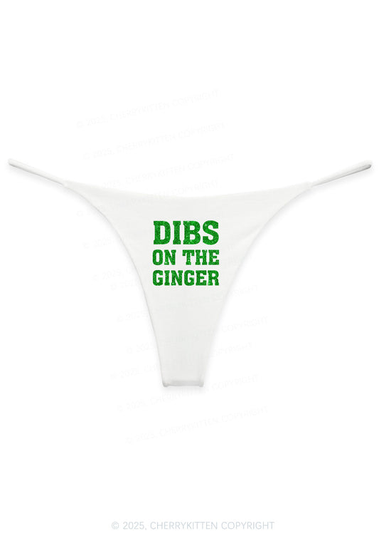 Glitter Dibs On The Ginger St Patricks Y2K Bikini String Thong Cherrykitten