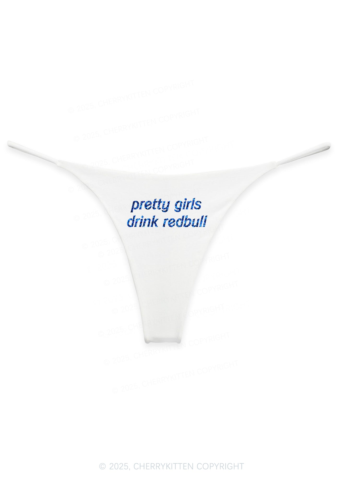 Glitter Pretty Girls Drink Redbull Y2K Bikini String Thong Cherrykitten