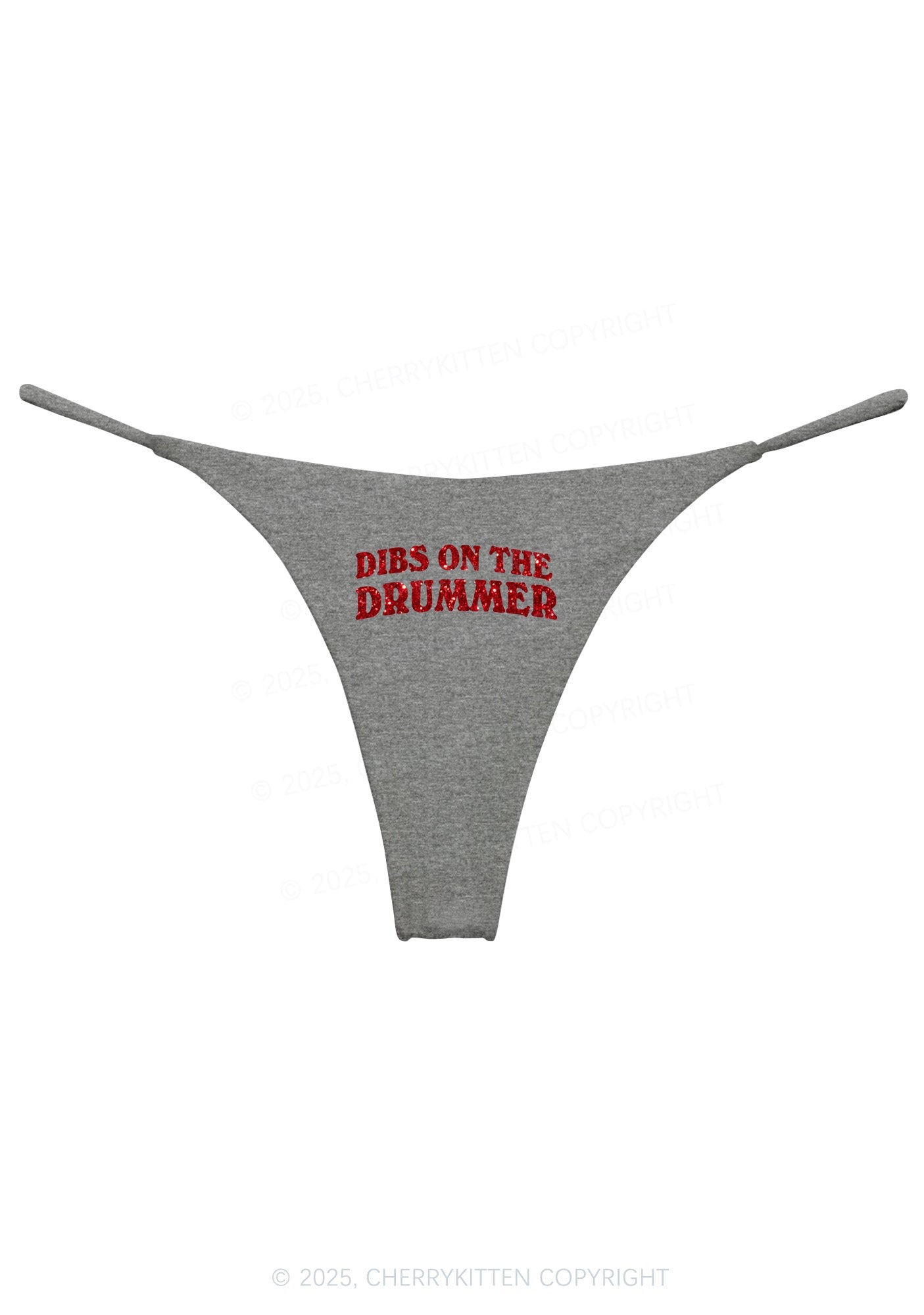 Glitter Dibs On The Drummer Y2K Bikini String Thong Cherrykitten