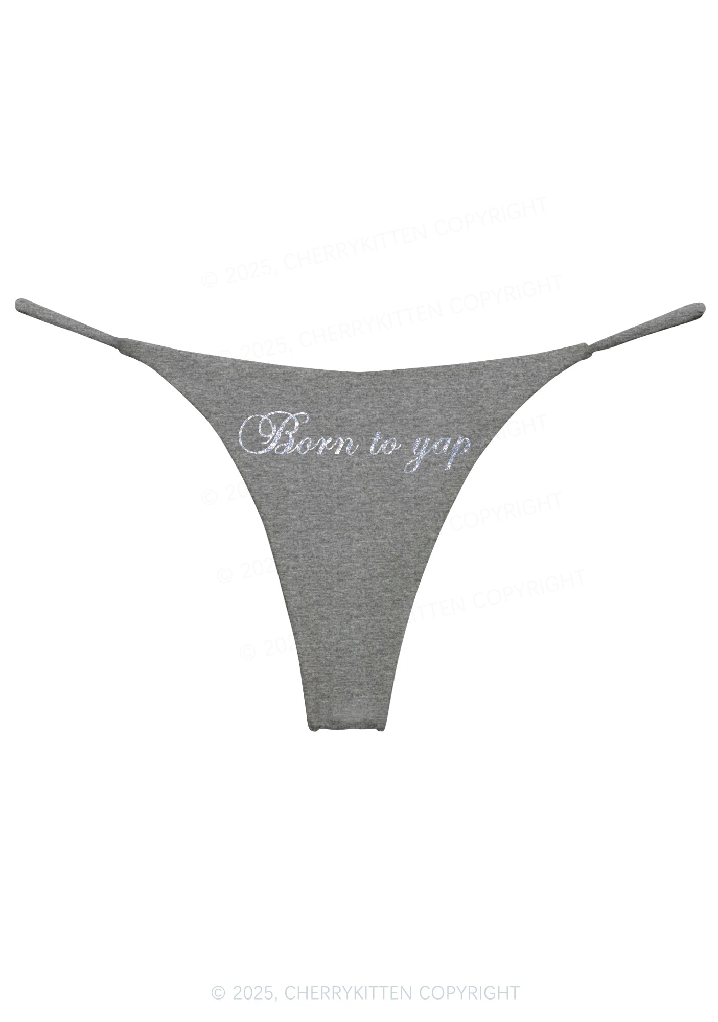 Glitter Born To Yap Y2K Bikini String Thong Cherrykitten