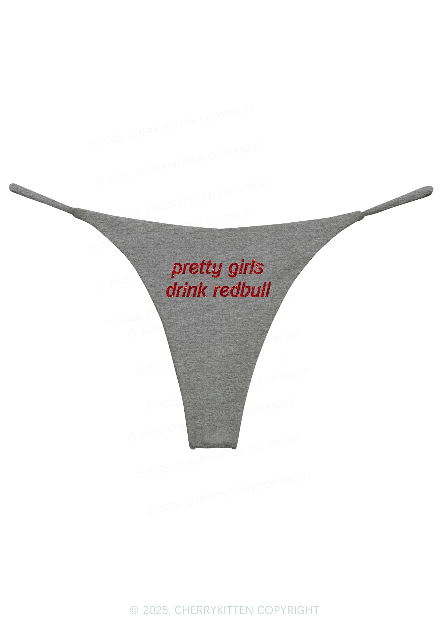 Glitter Pretty Girls Drink Redbull Y2K Bikini String Thong Cherrykitten