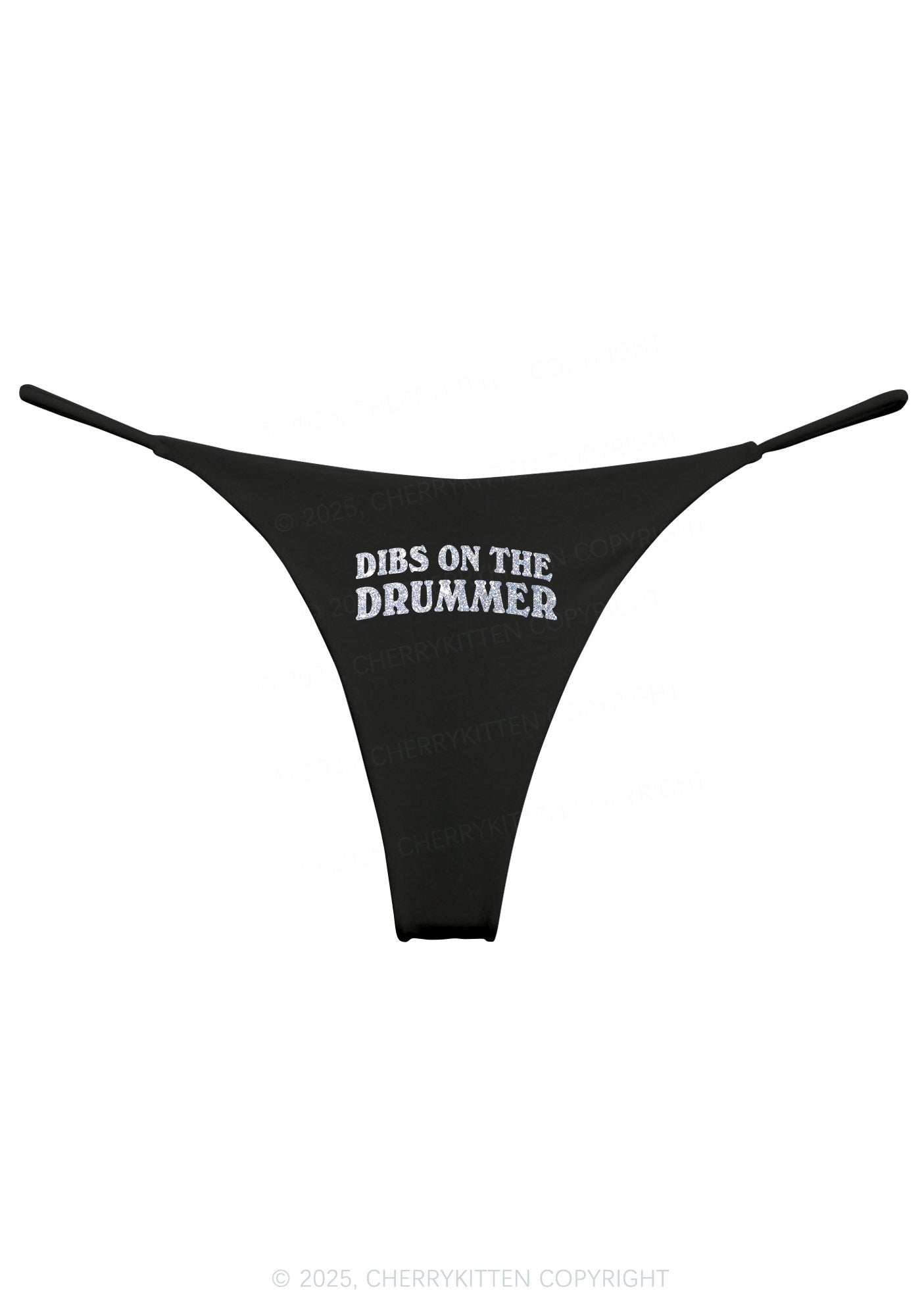 Glitter Dibs On The Drummer Y2K Bikini String Thong Cherrykitten