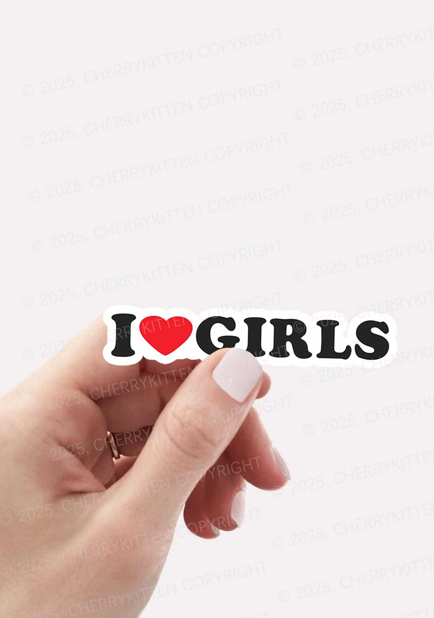 I Love Girls Pride 1Pc Y2K Sticker Cherrykitten