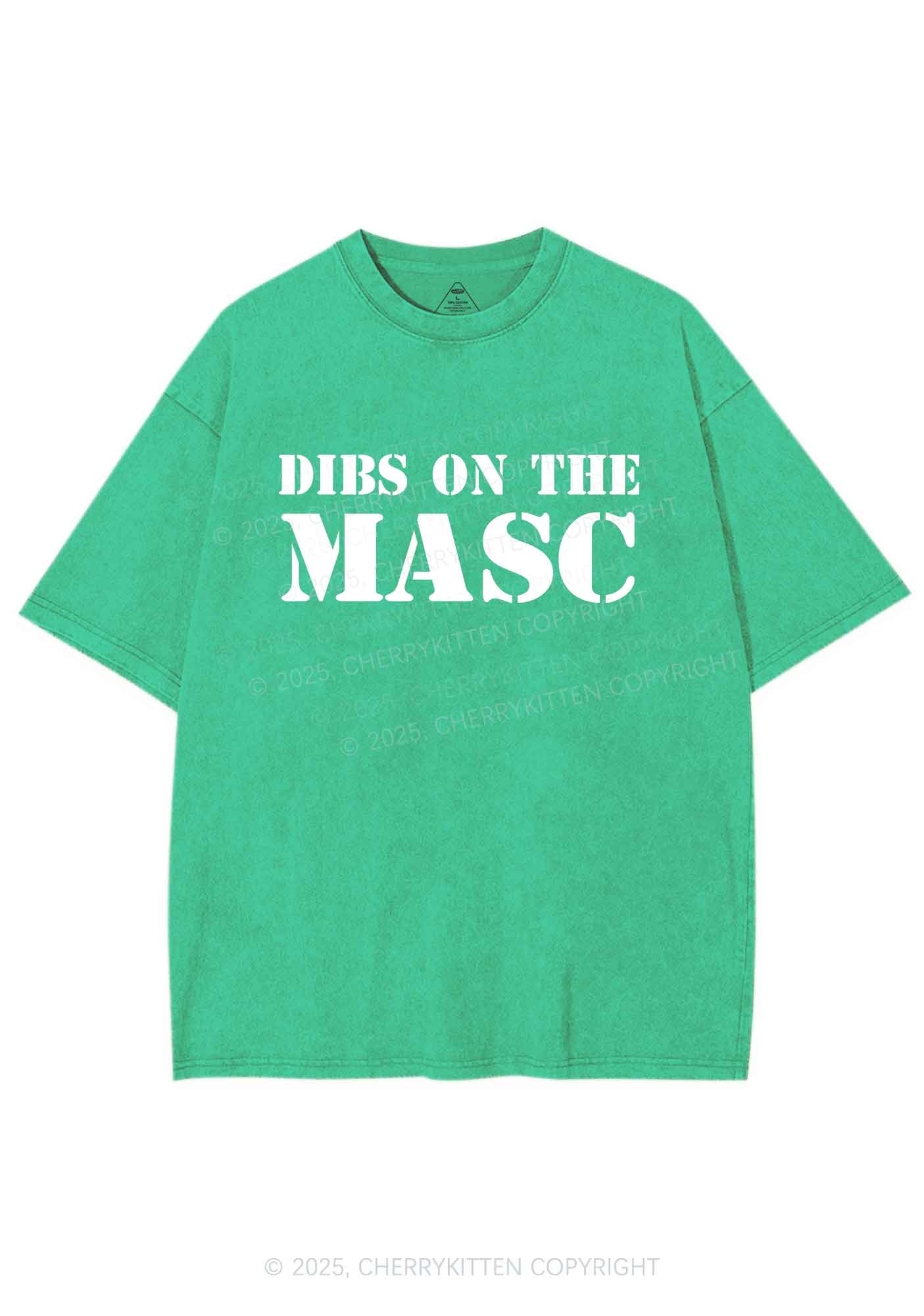 Dibs On The Masc Pride Y2K Shirts Washed Tee Cherrykitten