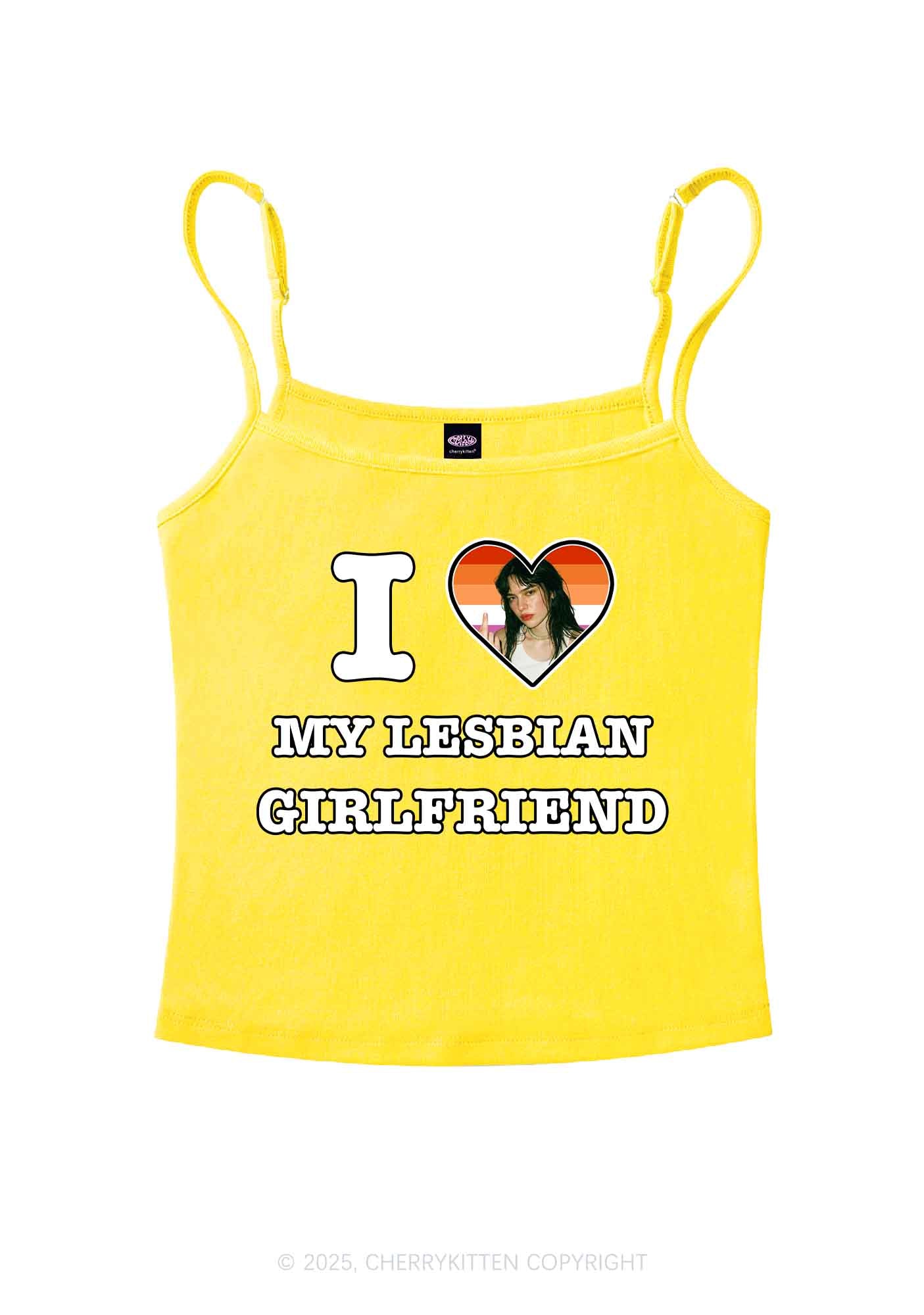 Custom My Lesbian GF Pride Y2K Spaghetti Strap Cami Cherrykitten