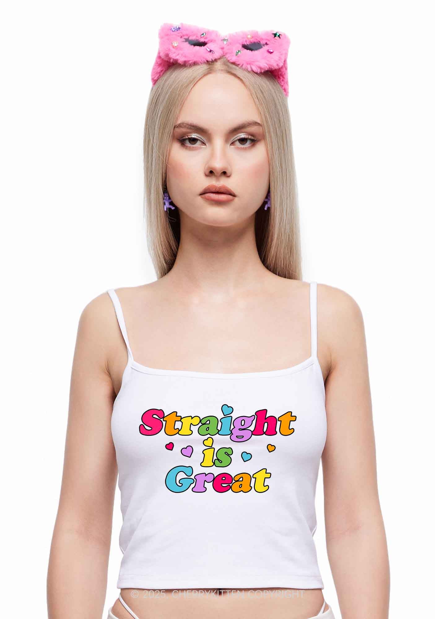 Straight Is Great Pride Y2K Spaghetti Strap Cami Cherrykitten