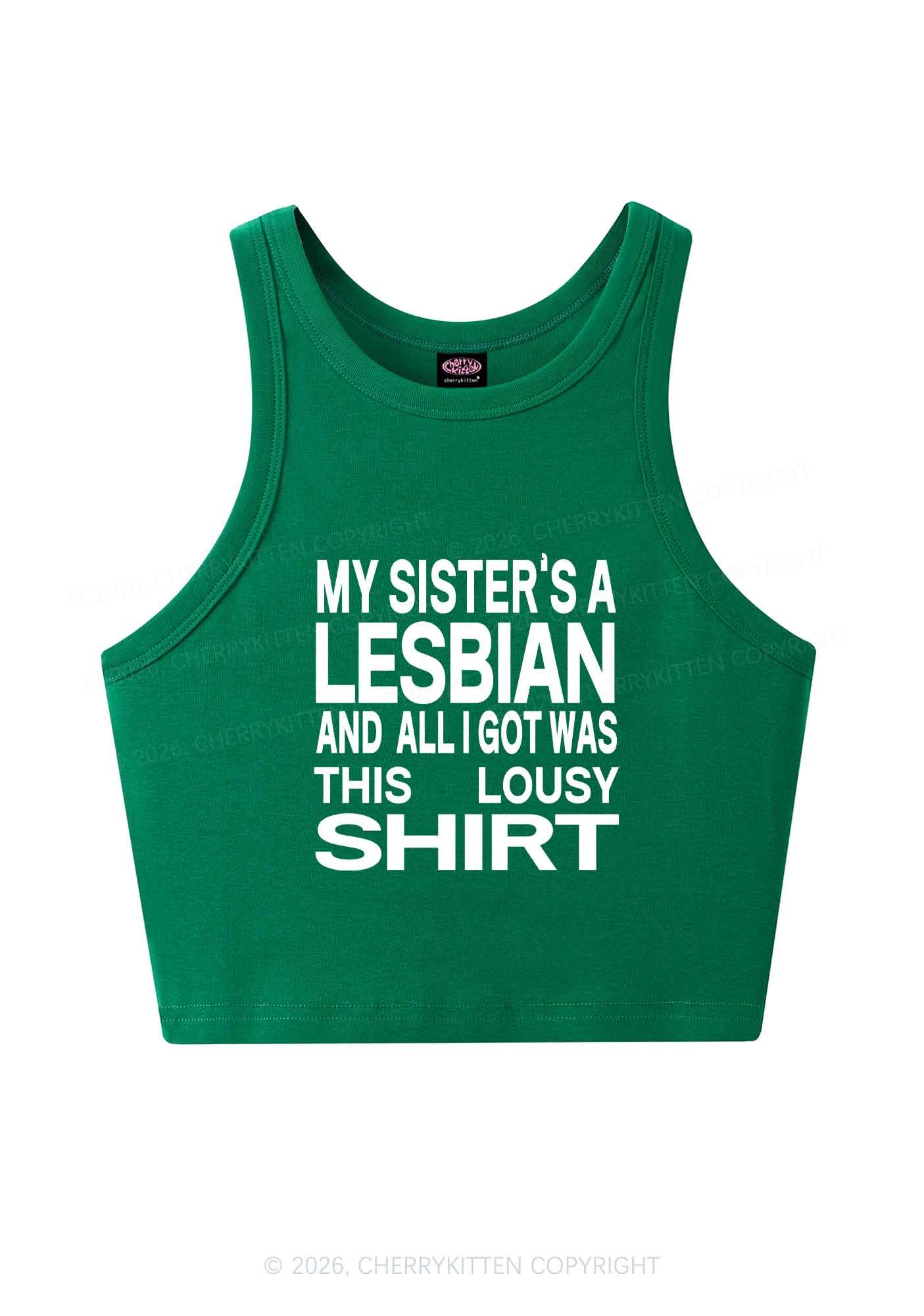 My Sisters A Lesbian Pride Y2K Crop Tank Top Cherrykitten
