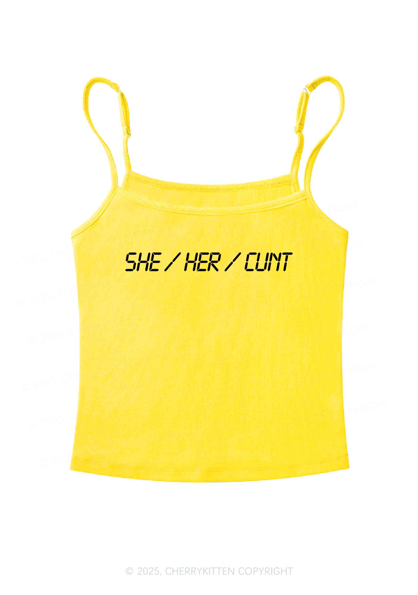 She Her Cxxt Y2K Spaghetti Strap Cami Cherrykitten
