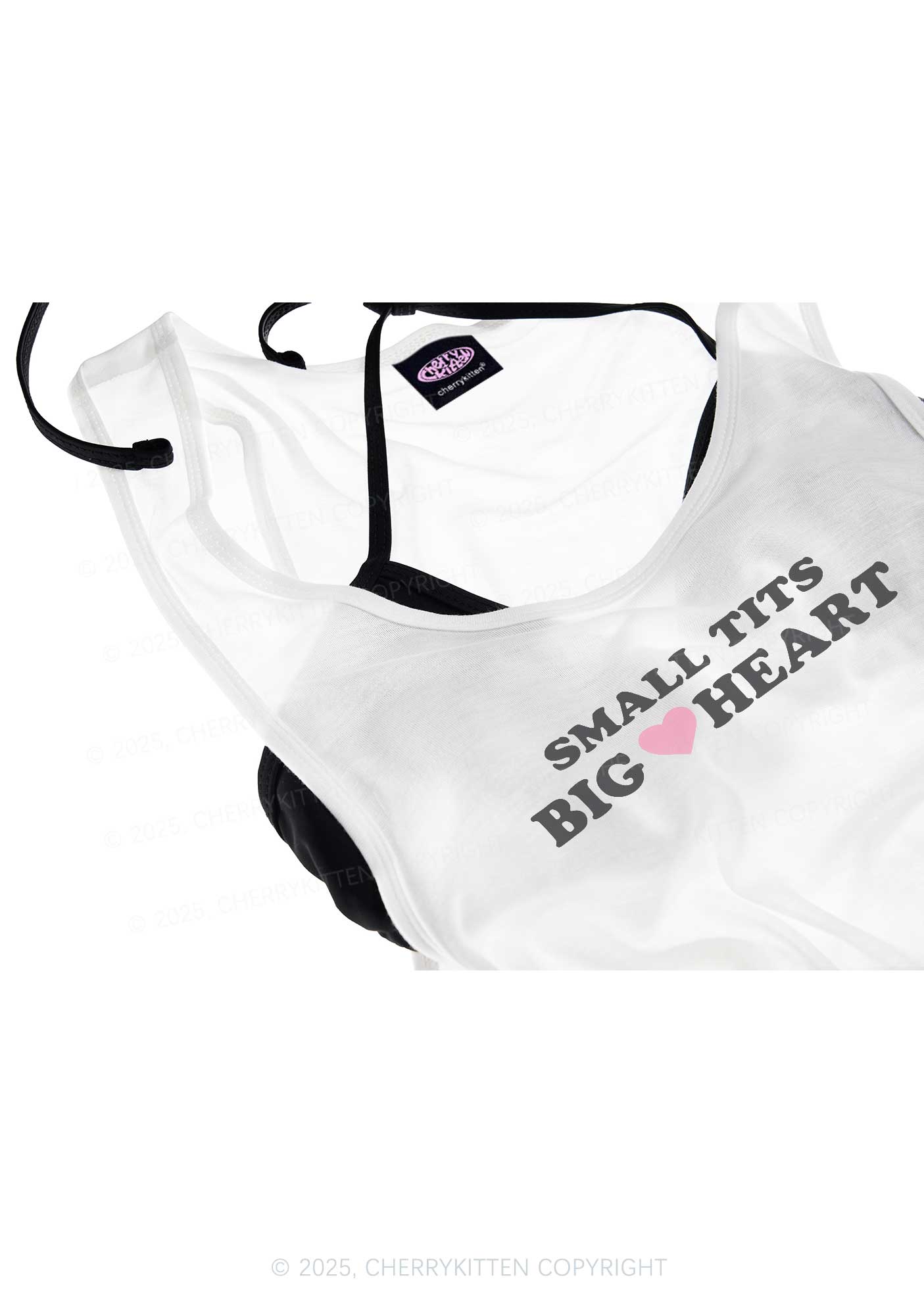 Small But Big Heart Y2K Sheer Boyfriend Tank Cherrykitten