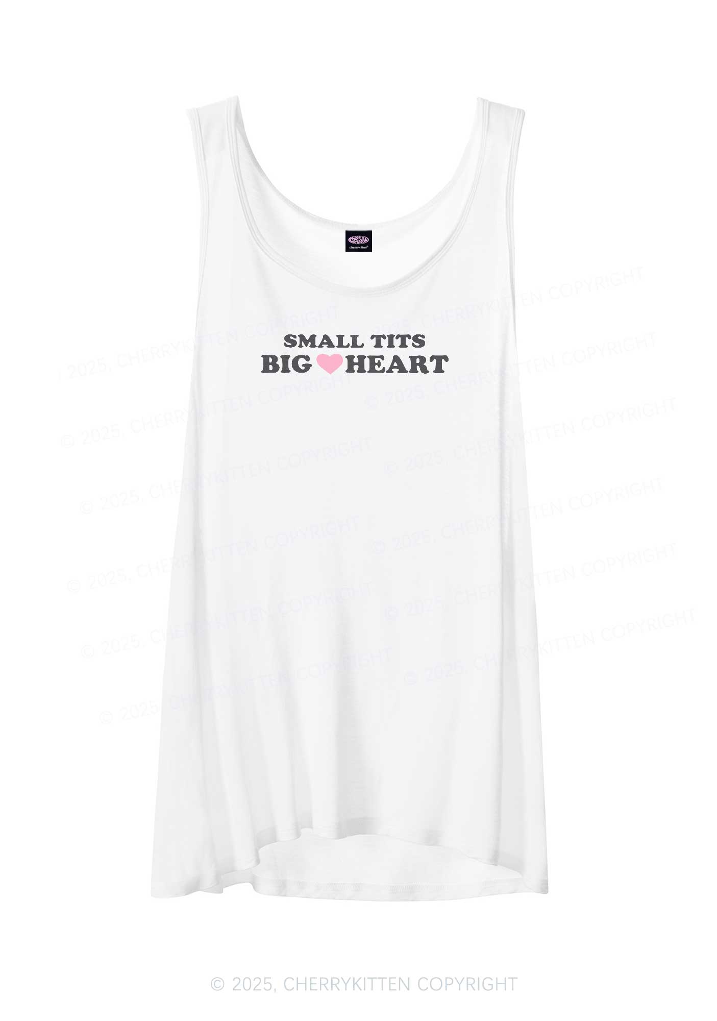 Small But Big Heart Y2K Sheer Boyfriend Tank Cherrykitten