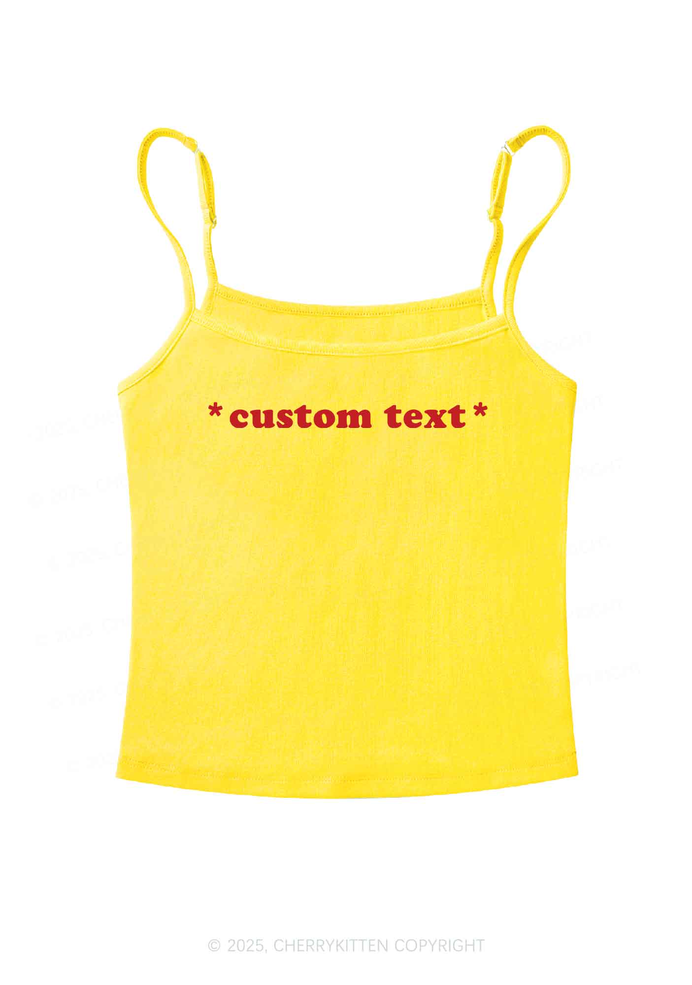 Custom Personalized Text Y2K Spaghetti Strap Cami Cherrykitten
