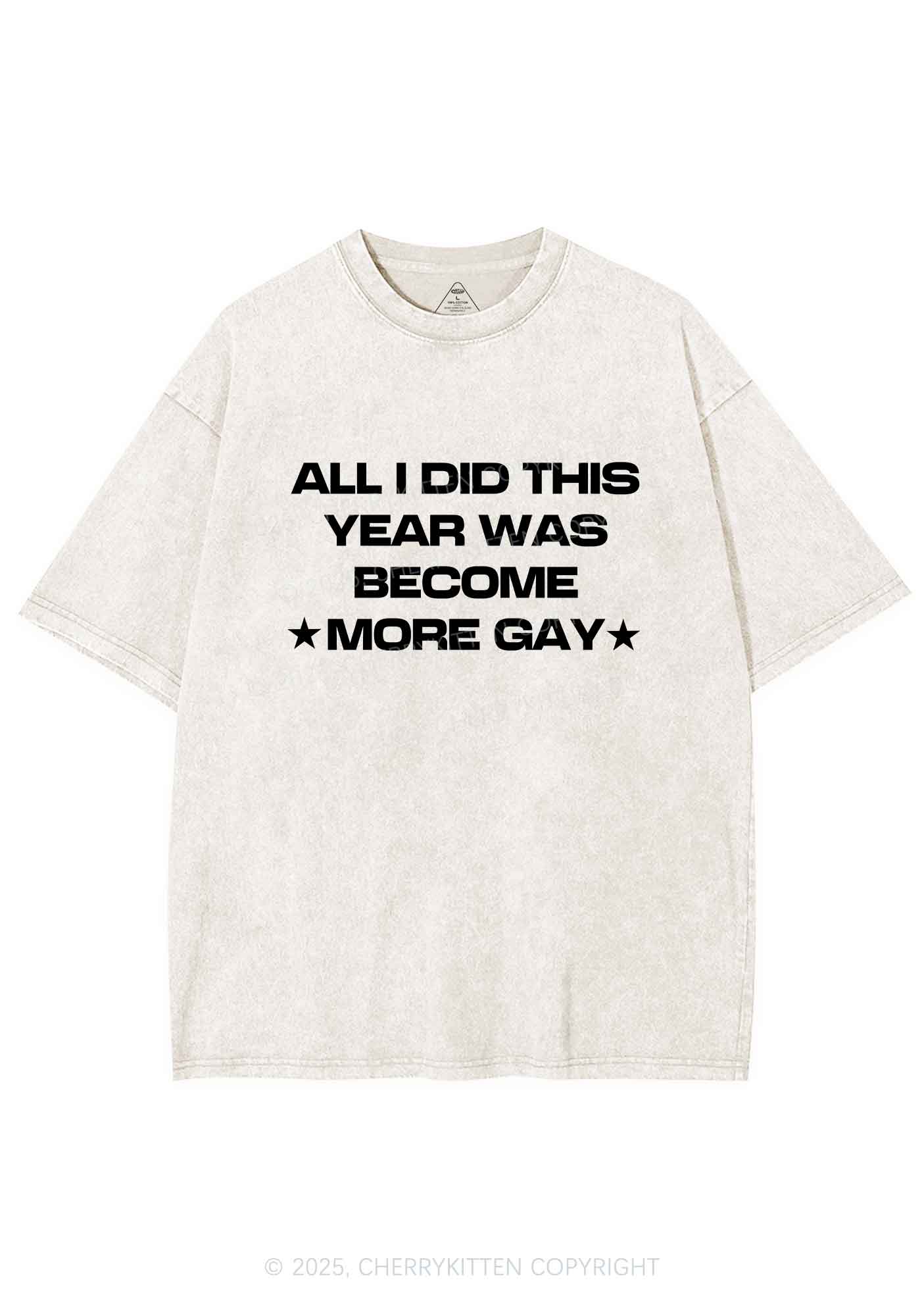 Become More Gay Pride Y2K Shirts Washed Tee Cherrykitten