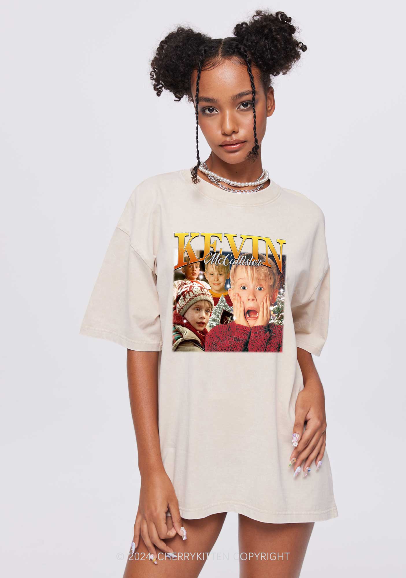 Christmas Kevin Alone Y2K Washed Tee Cherrykitten