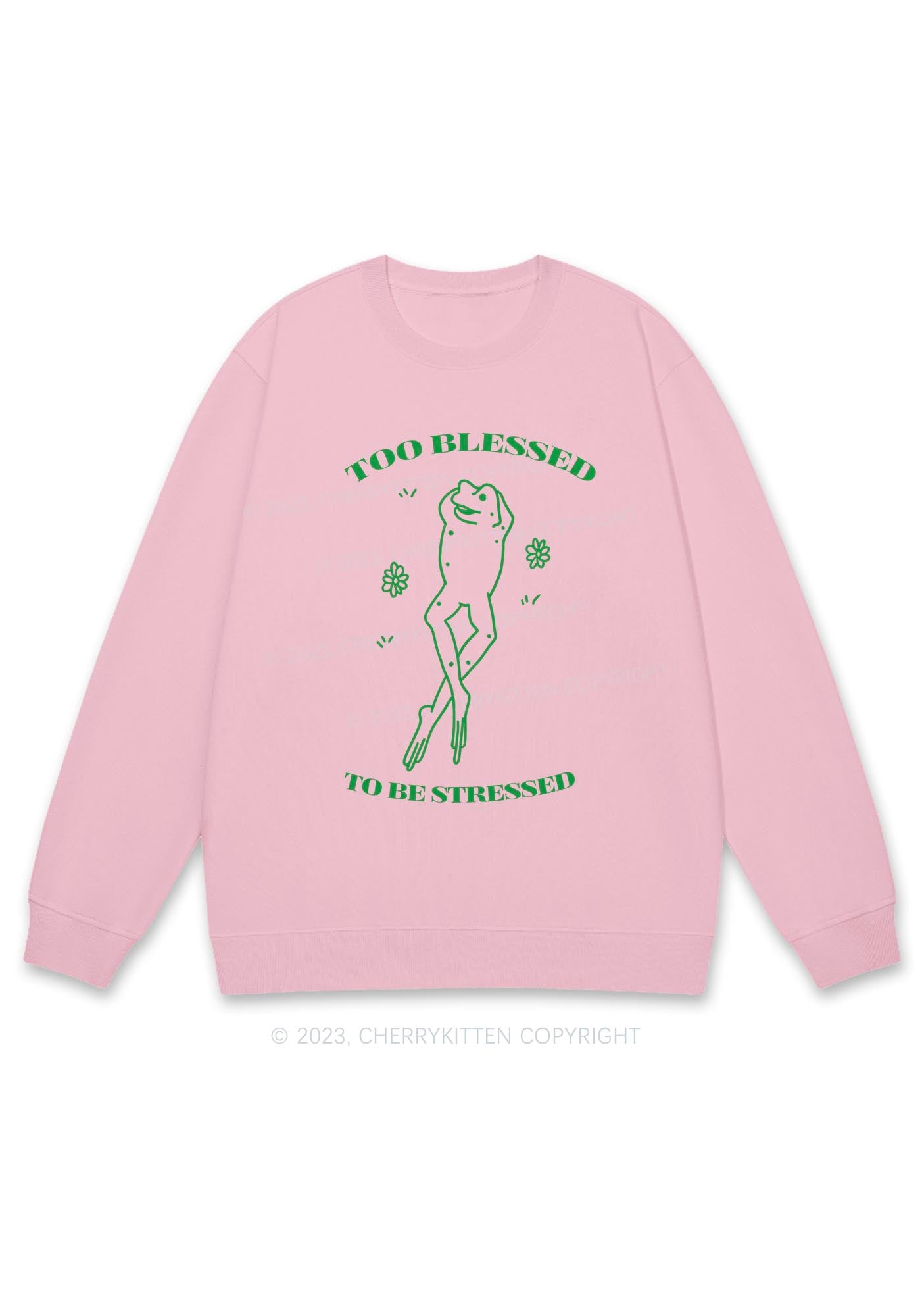 Too Blessed To Be Stressed Y2K Sweatshirt