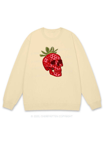 Halloween Strawberry Skull Y2K Sweatshirt Cherrykitten