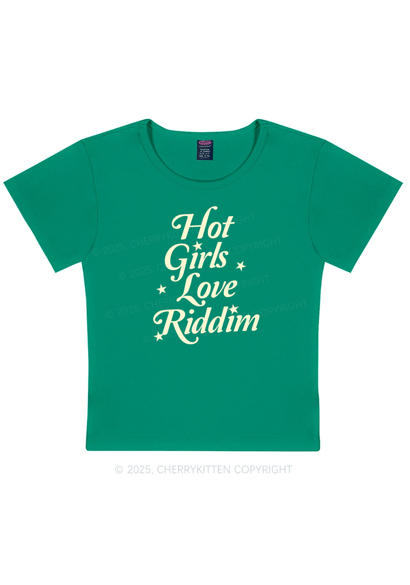 Hot Girls Love Riddim Y2K Baby Tee Cherrykitten