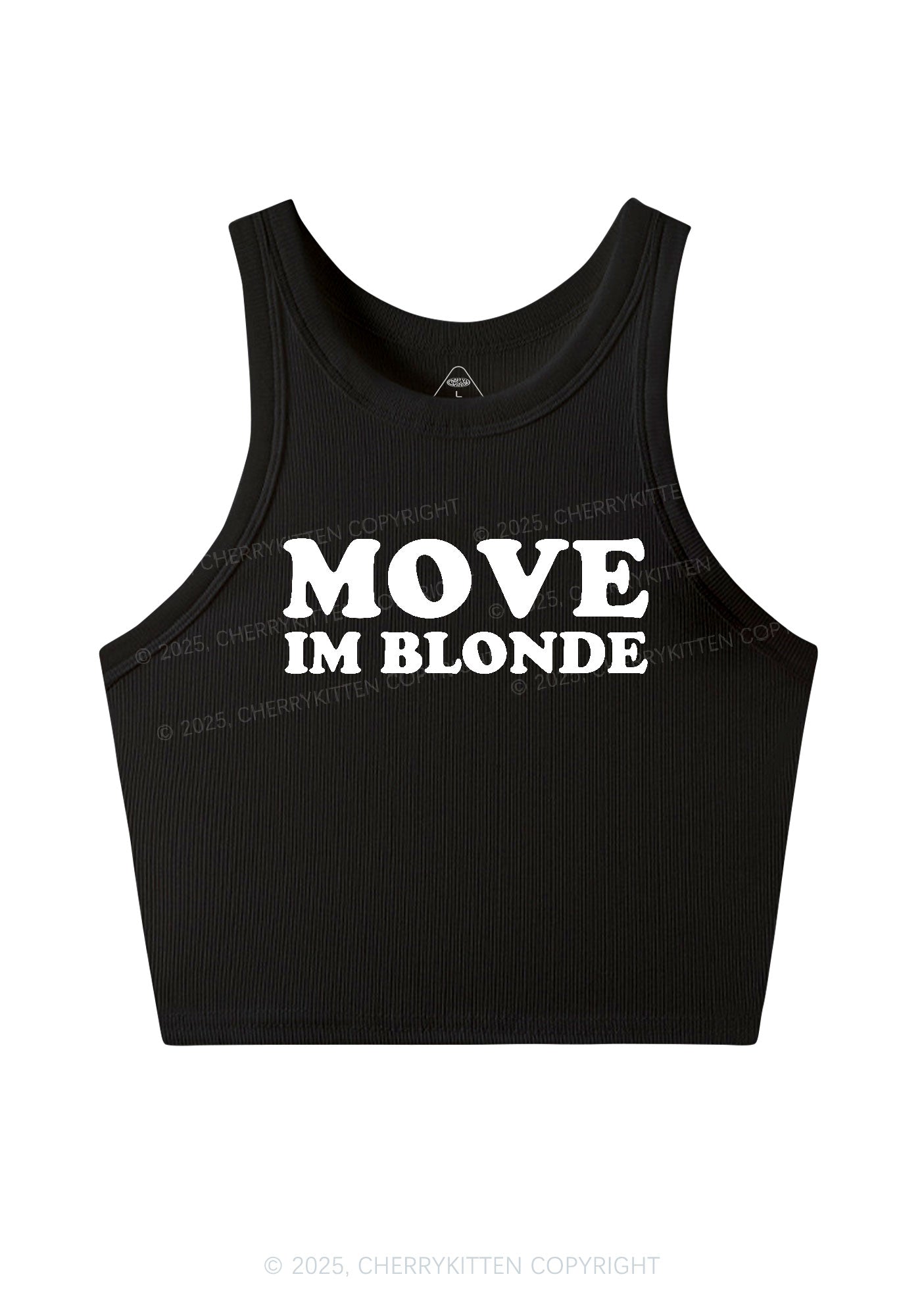 Move Im Blonde Y2K Crop Tank Top Cherrykitten