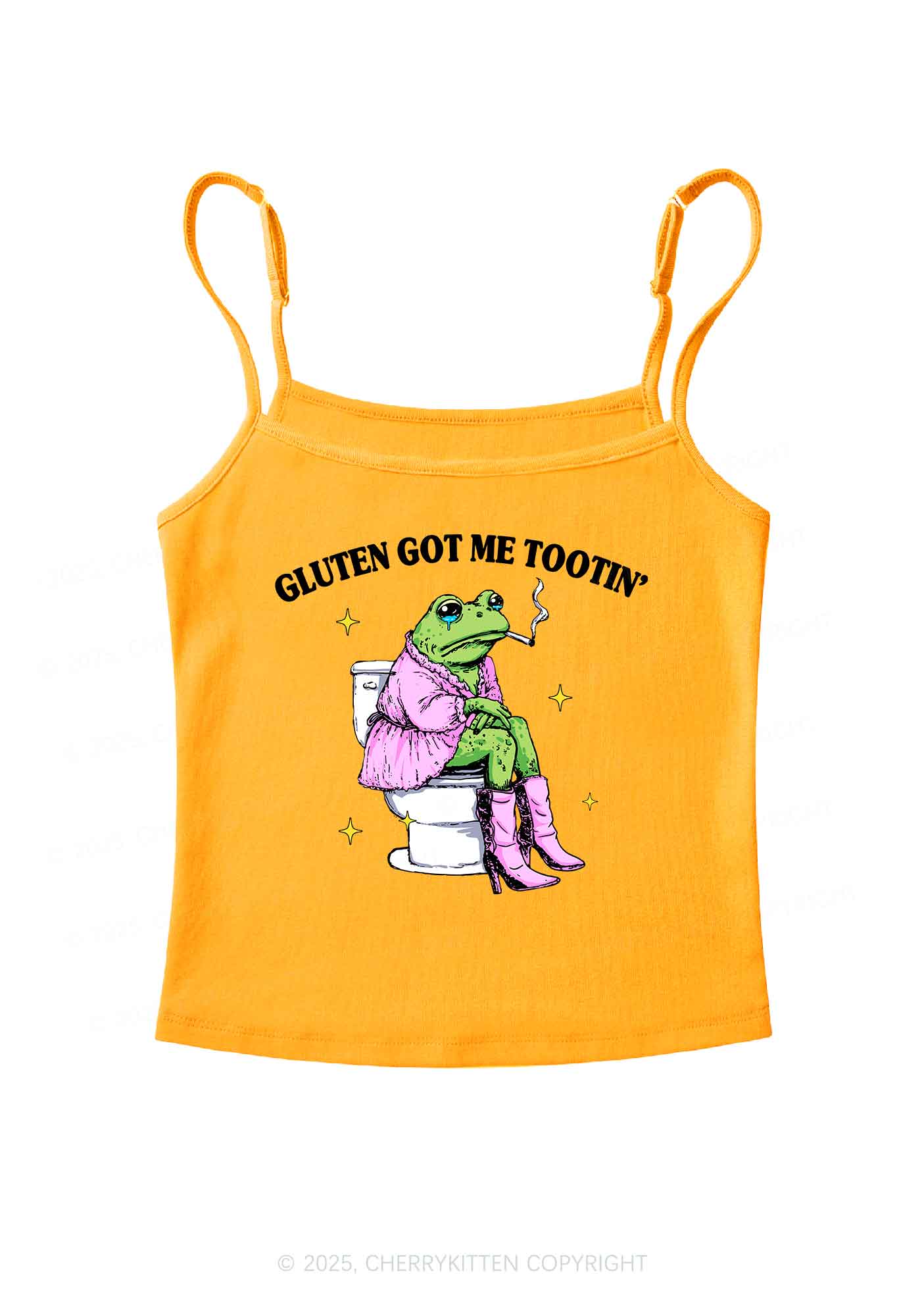 Gluten Got Me Tootin Y2K Spaghetti Strap Cami Cherrykitten
