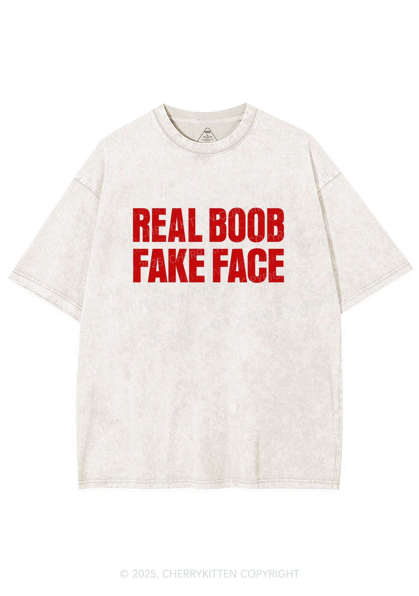 Fake Face Real Bxxb Y2K Shirts Washed Tee Cherrykitten