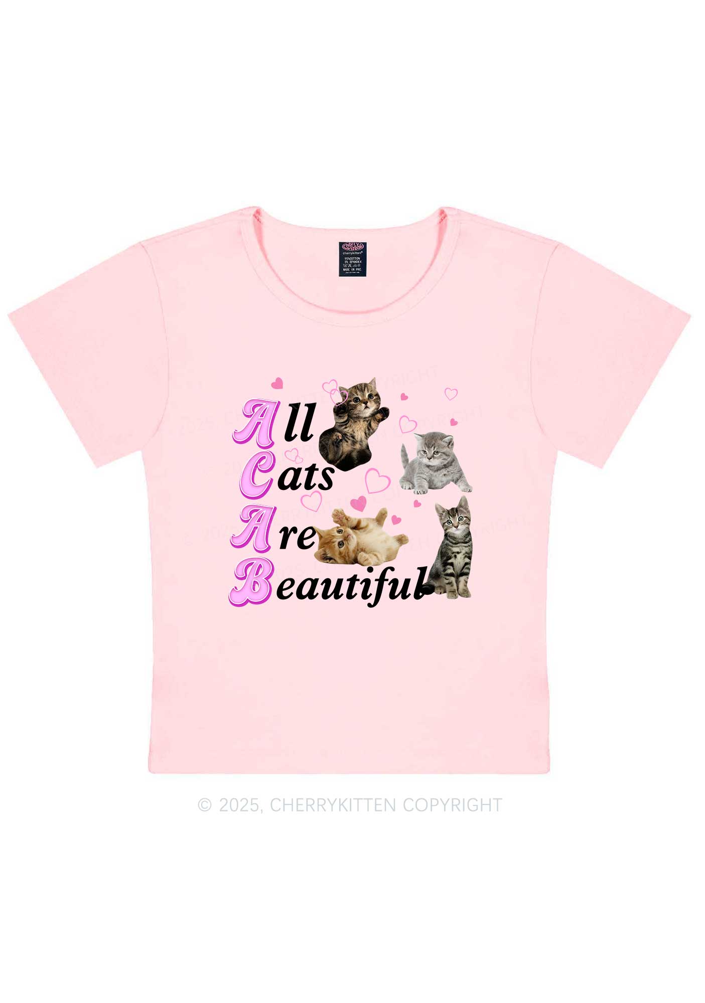 All Cats Are Beautiful Y2K Baby Tee Cherrykitten
