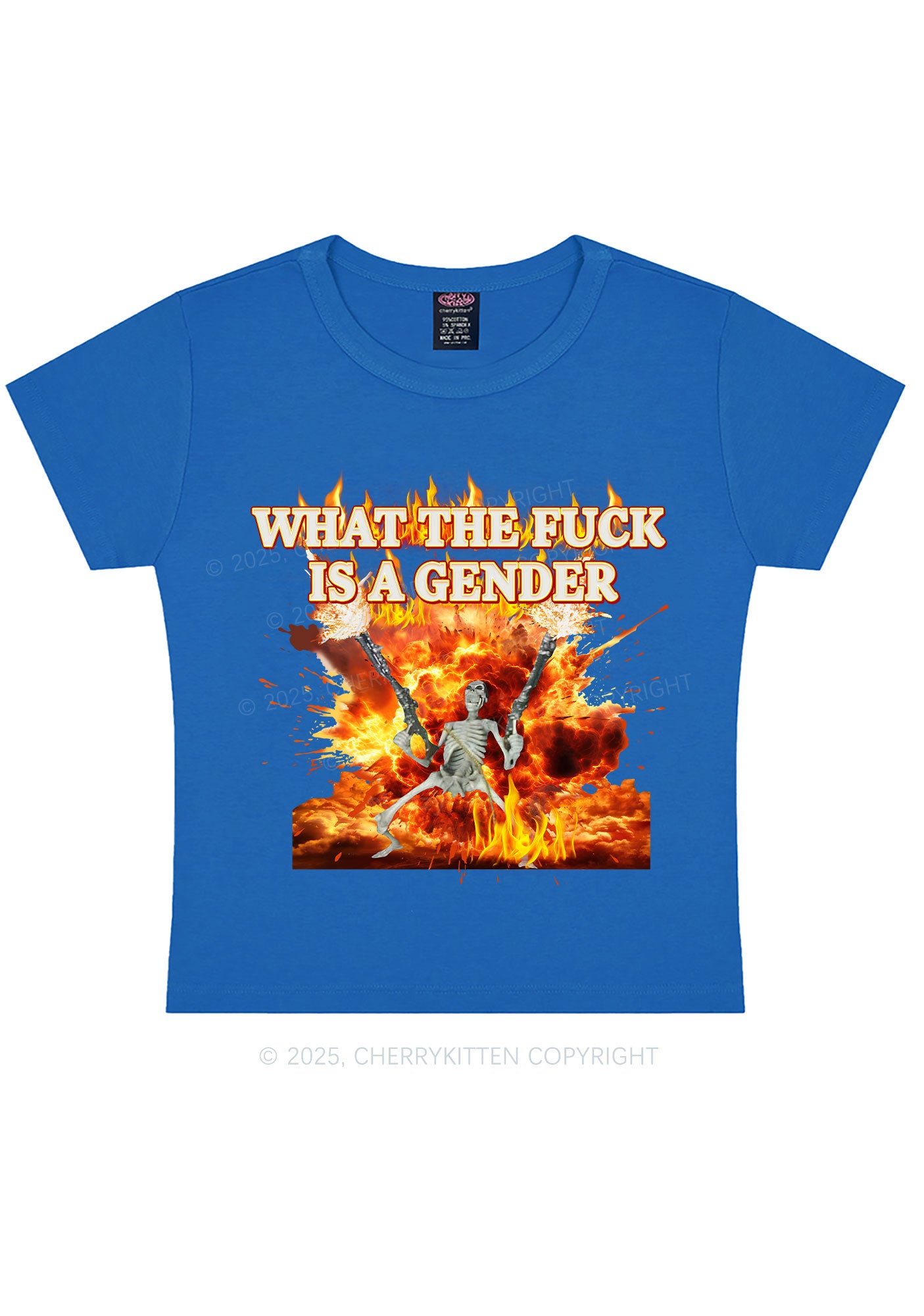 Skeleton Gender Y2K Baby Tee Cherrykitten