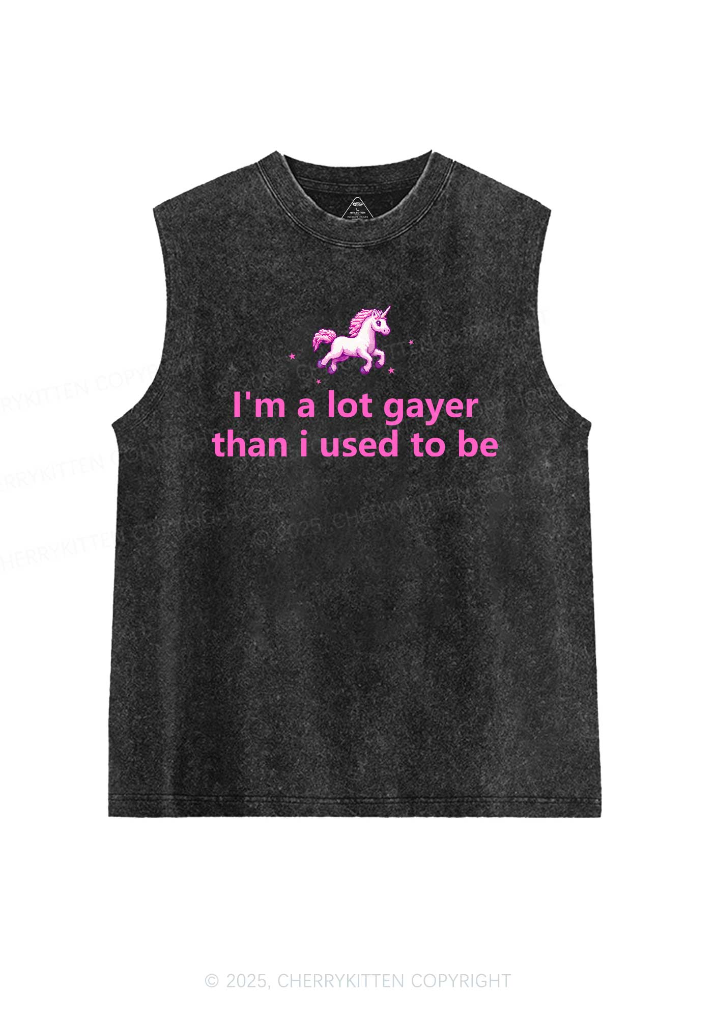 Im A Lot Gayer Pride Y2K Washed Muscle Tank Cherrykitten