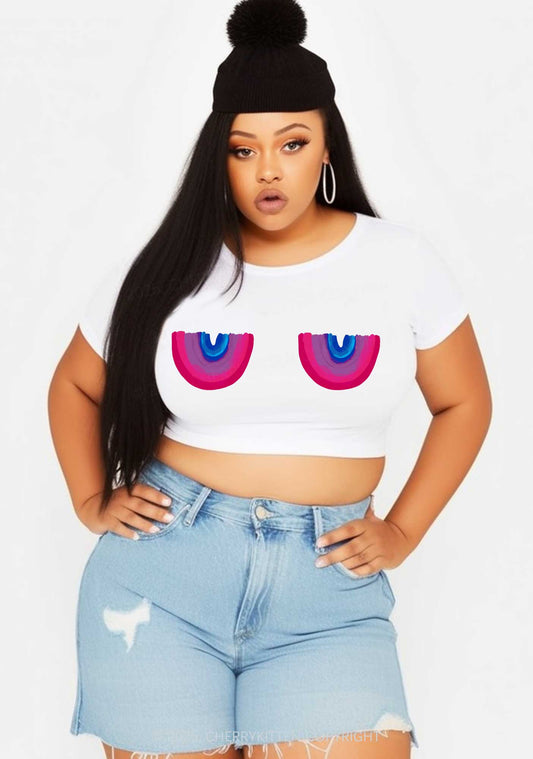 Curvy Bisexual Bxxb Y2K Baby Tee Cherrykitten