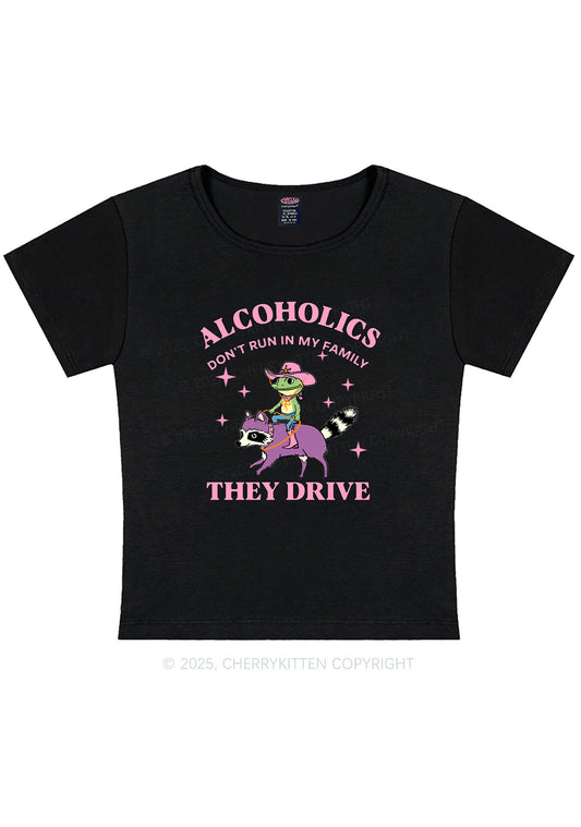 Alcoholics Drive Y2K Baby Tee Cherrykitten