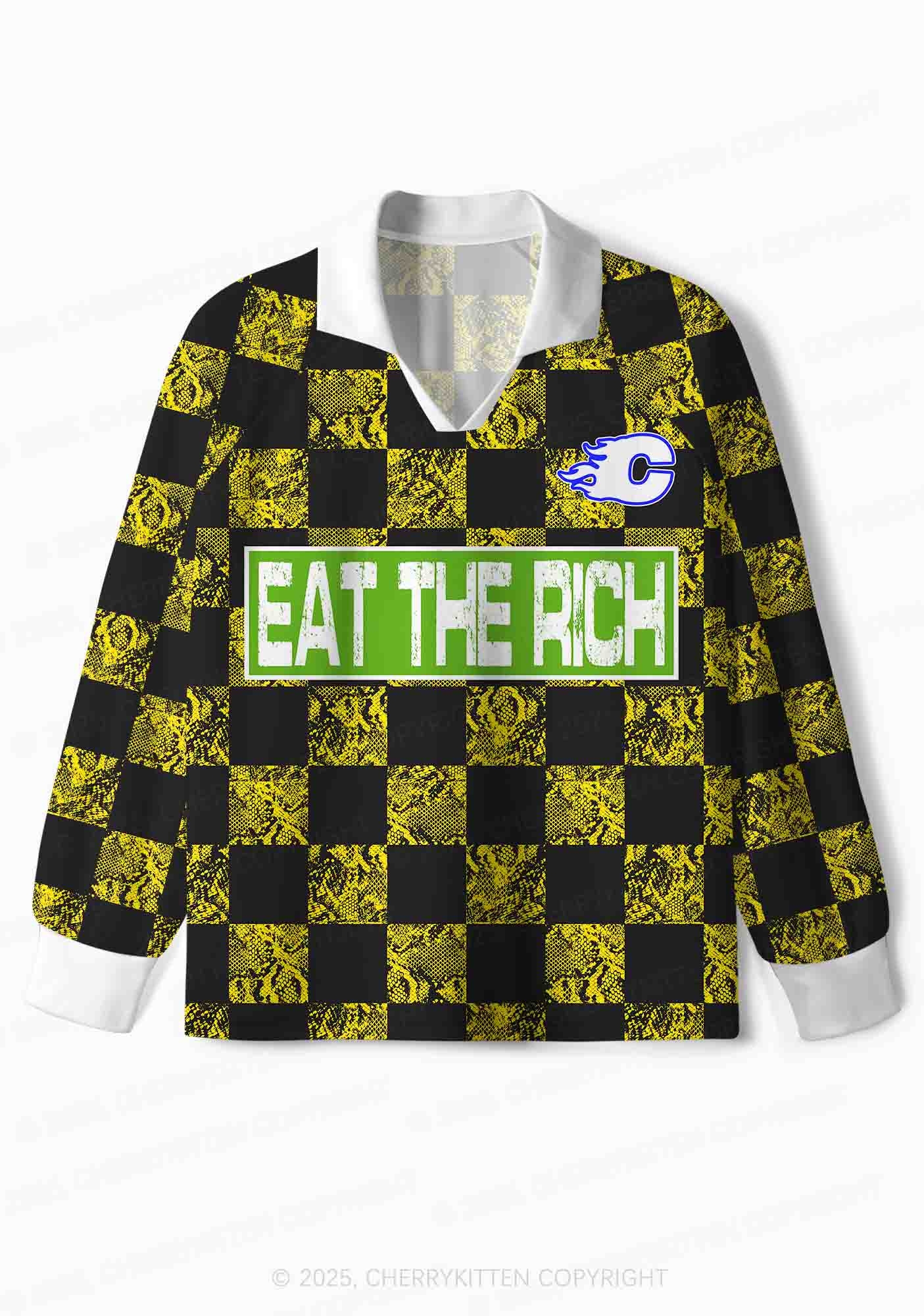 Custom Eat The Rich Y2K Sport Long Sleeve Jersey Shirts Cherrykitten