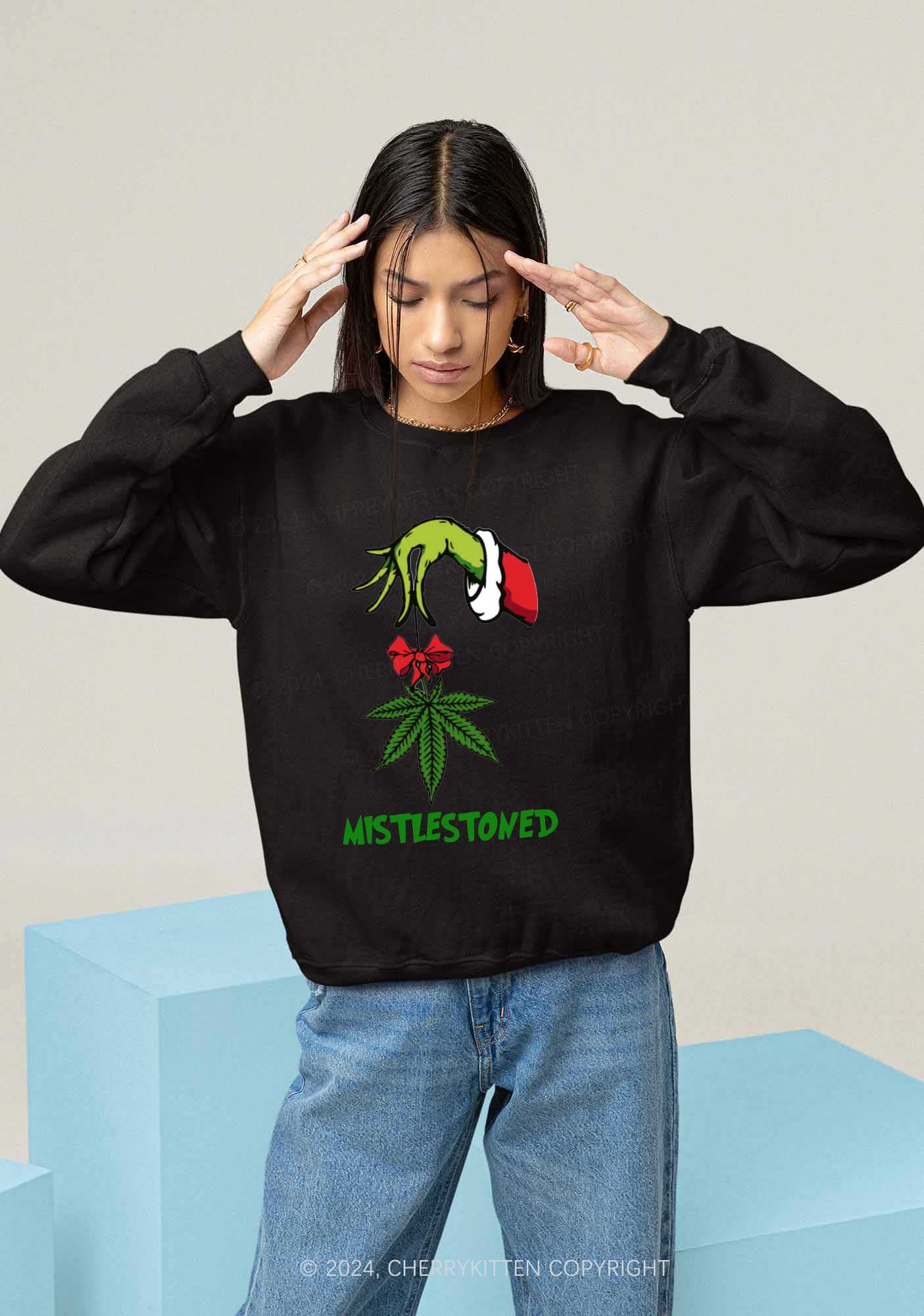 Christmas Mistlestoned Y2K Sweatshirt Cherrykitten
