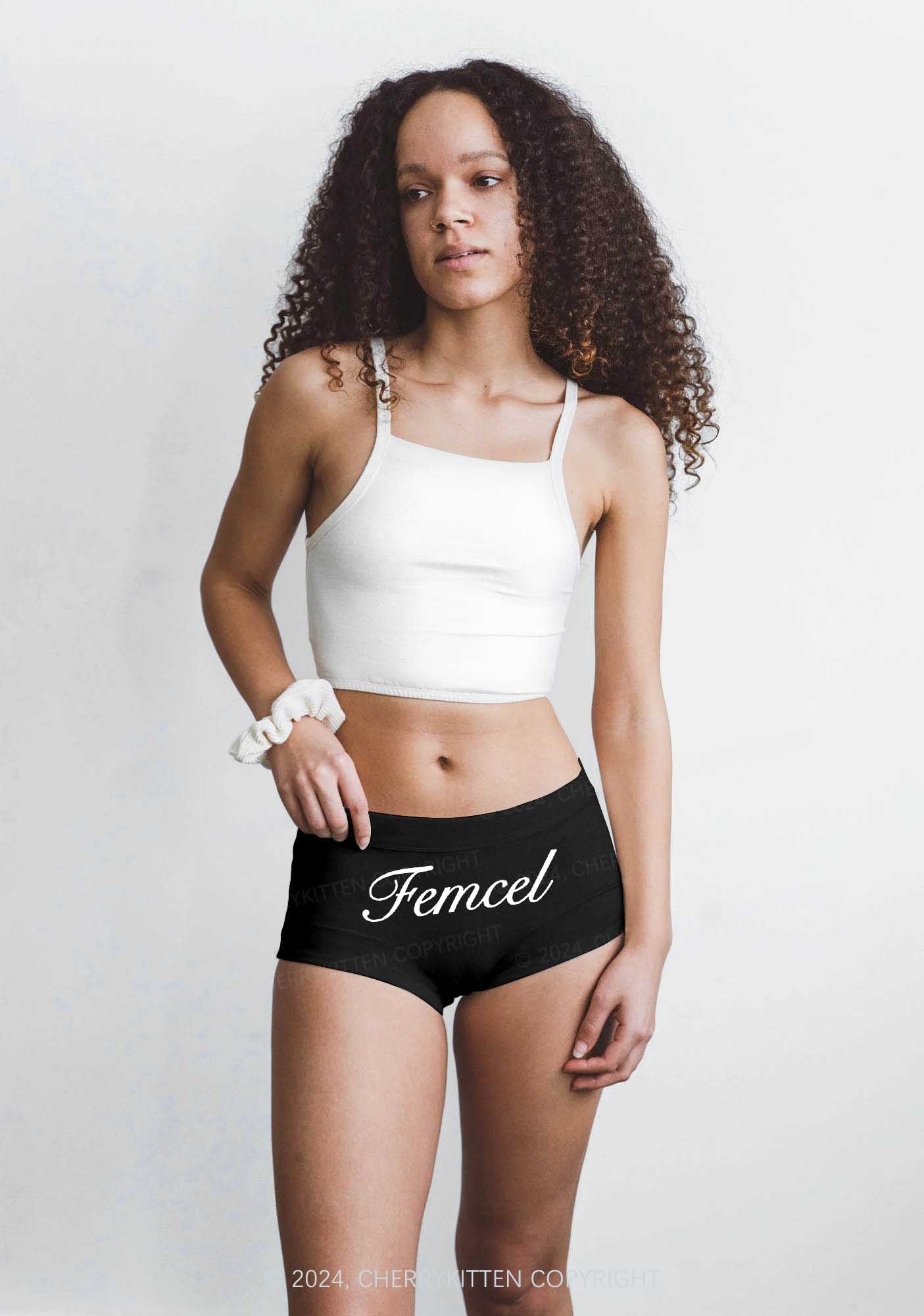 Femcel Y2K Mid Rise Waist Boyshort Cherrykitten