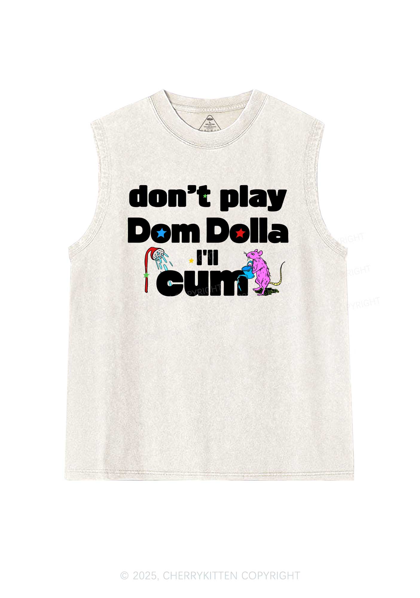 Do Not Play Dom Y2K Washed Muscle Tank Cherrykitten
