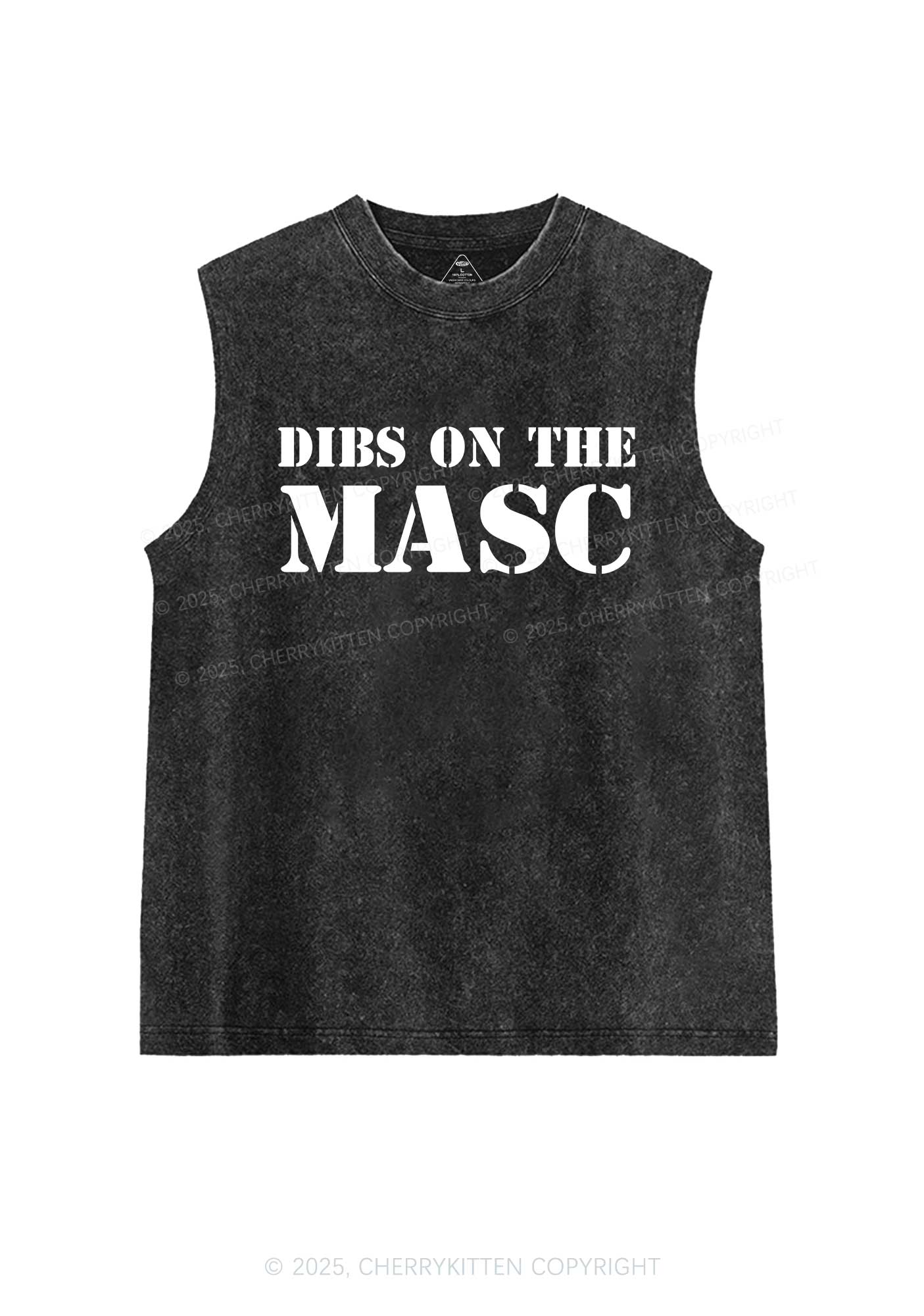 Dibs On The Masc Pride Y2K Washed Muscle Tank Cherrykitten