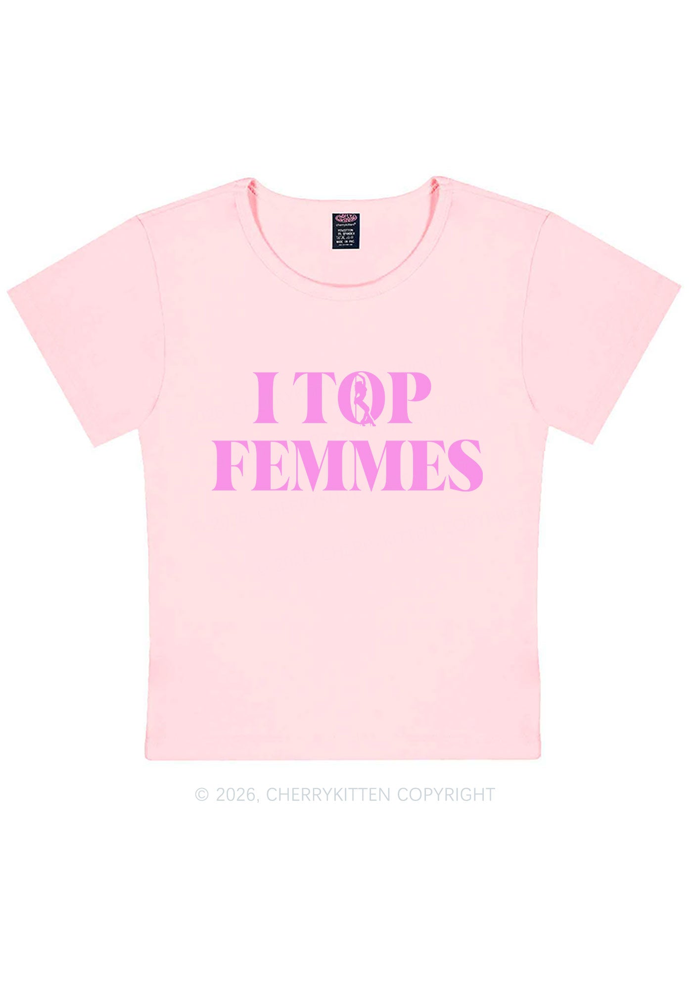 I Top Femmes Pride Y2K Baby Tee Cherrykitten