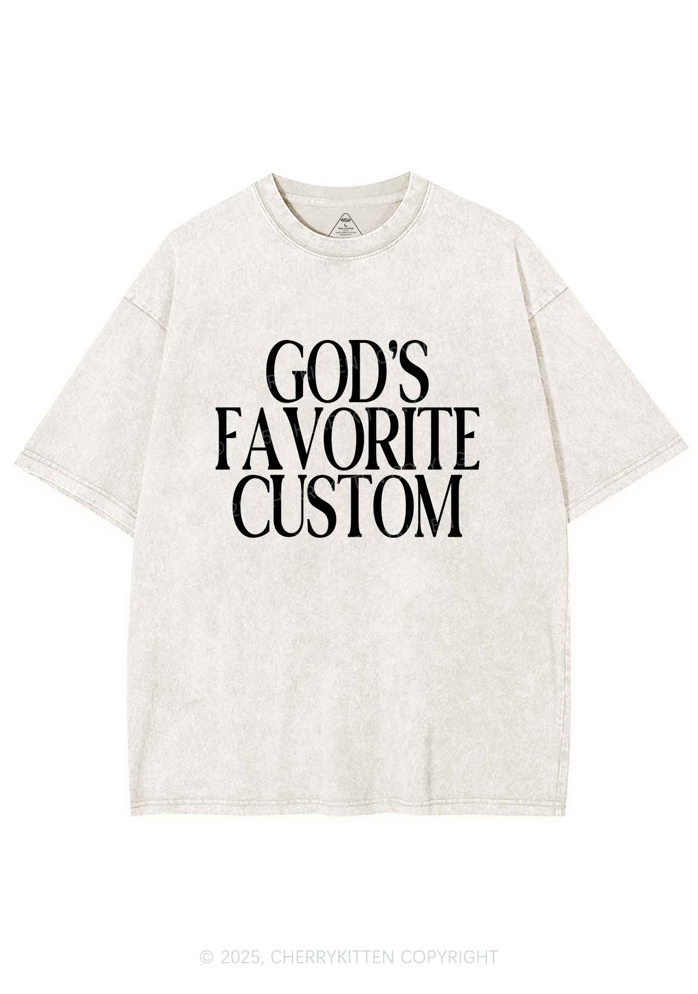 Gods Favorite Custom Y2K Shirts Washed Tee Cherrykitten