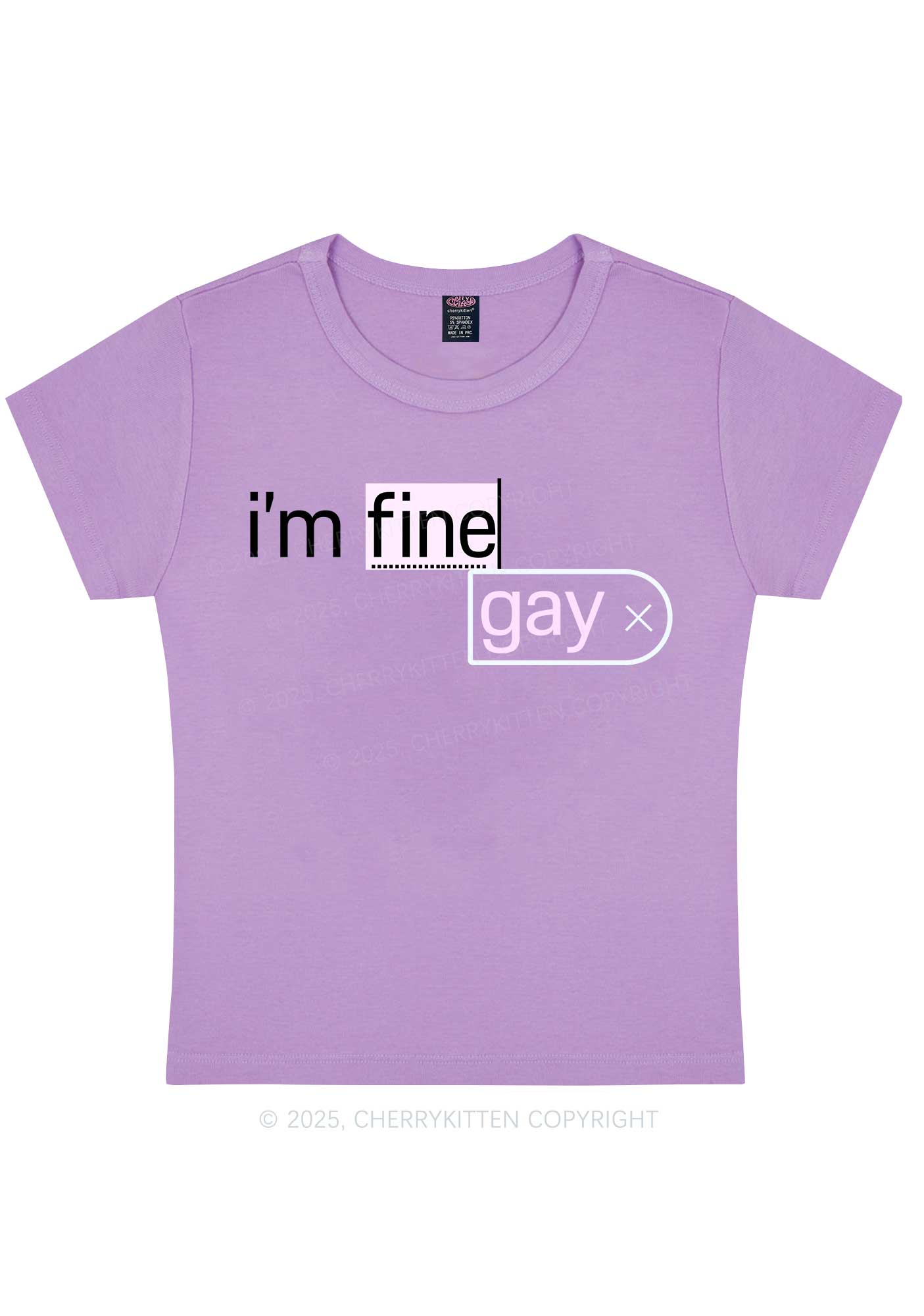 Im Fine Gay Pride Y2K Baby Tee Cherrykitten