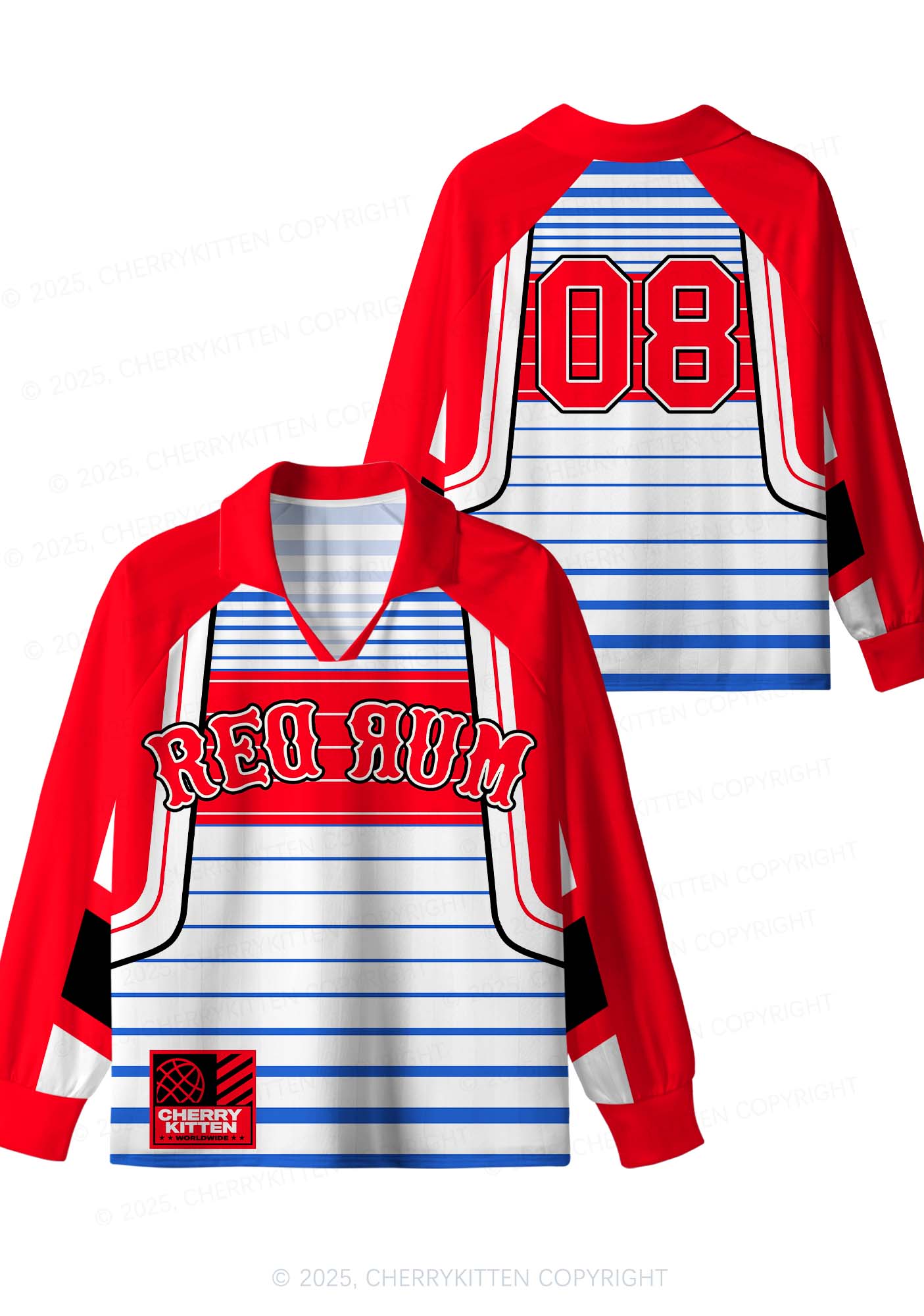 Custom Halloween Red Rum Y2K Sport Long Sleeve Jersey Shirts Cherrykitten