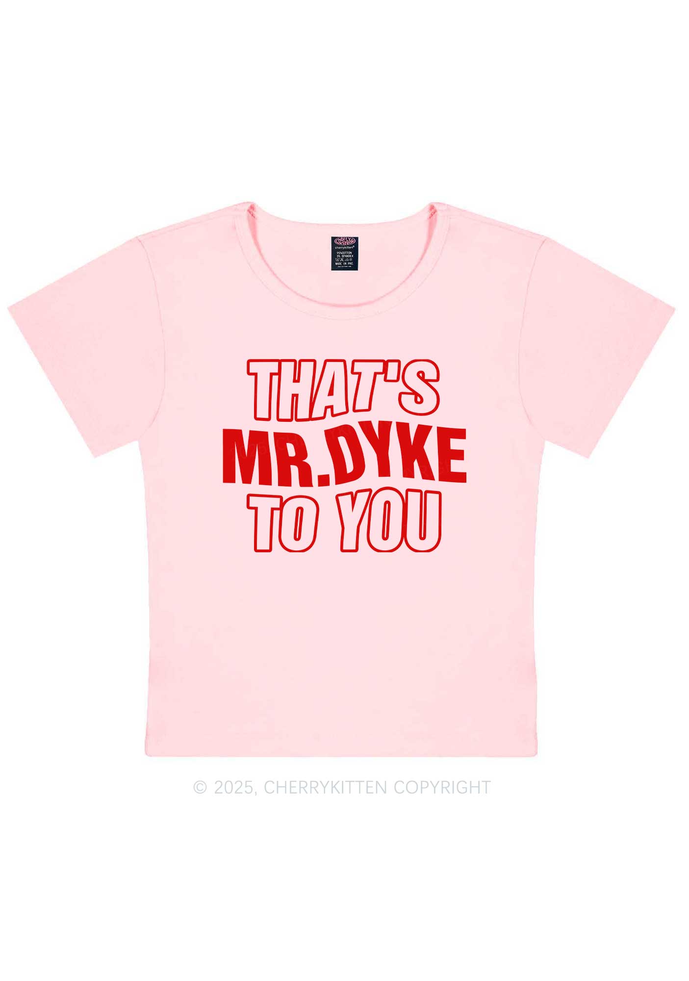 Thats Mr Dyke Pride Y2K Baby Tee Cherrykitten