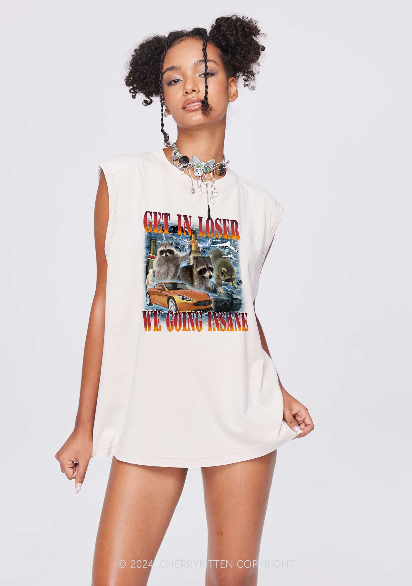 We Going Insane Y2K Washed Tank Cherrykitten