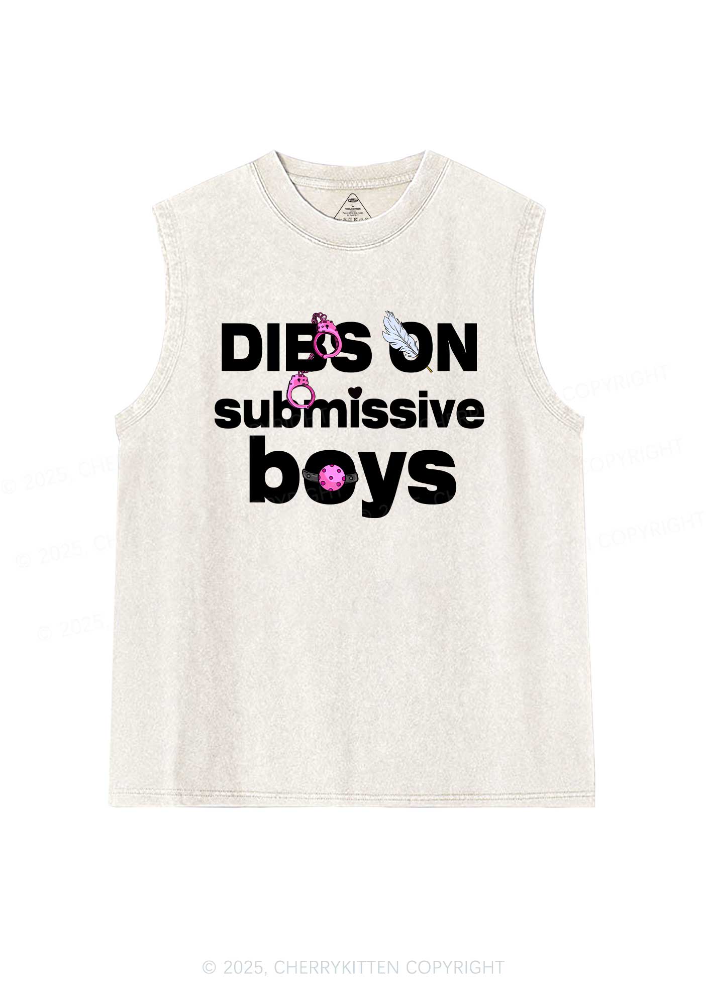 Dibs On S Boys Y2K Washed Muscle Tank Cherrykitten