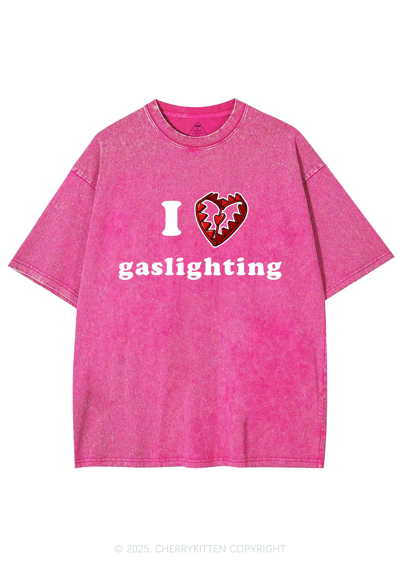 Love Gaslighting Y2K Shirts Washed Tee Cherrykitten